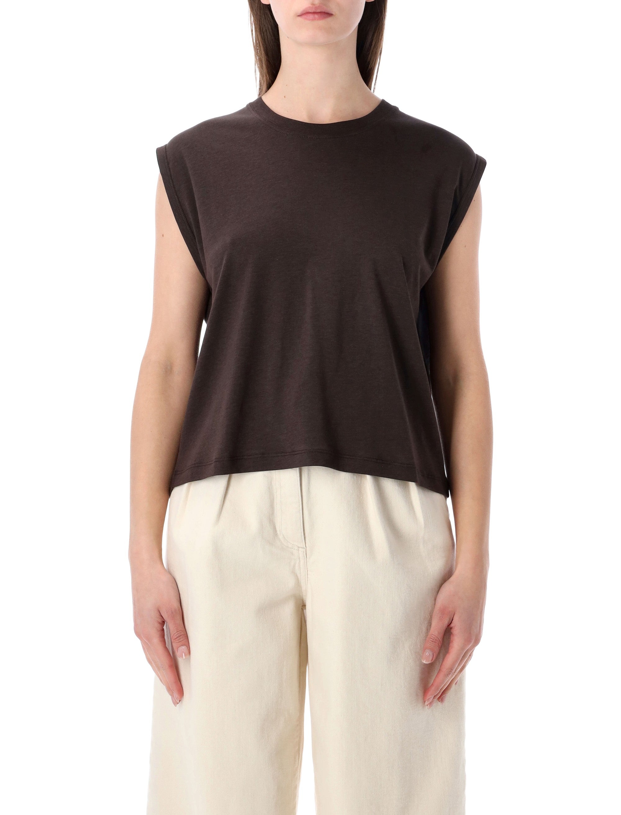 Sessùn Deedoo espresso sleeveless TENCEL™ T-shirt Lyocell
