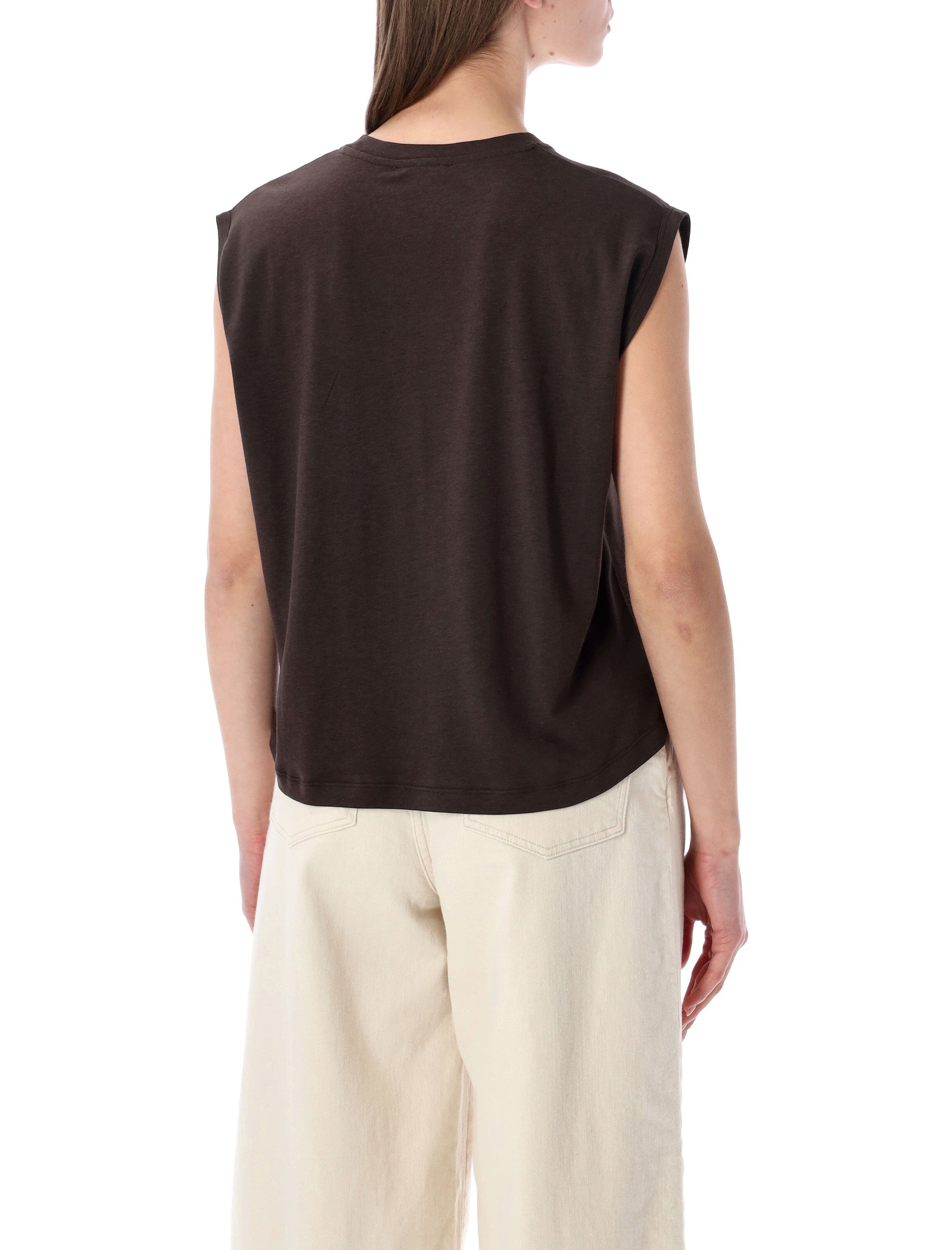 Sessùn Deedoo espresso sleeveless TENCEL™ T-shirt Lyocell