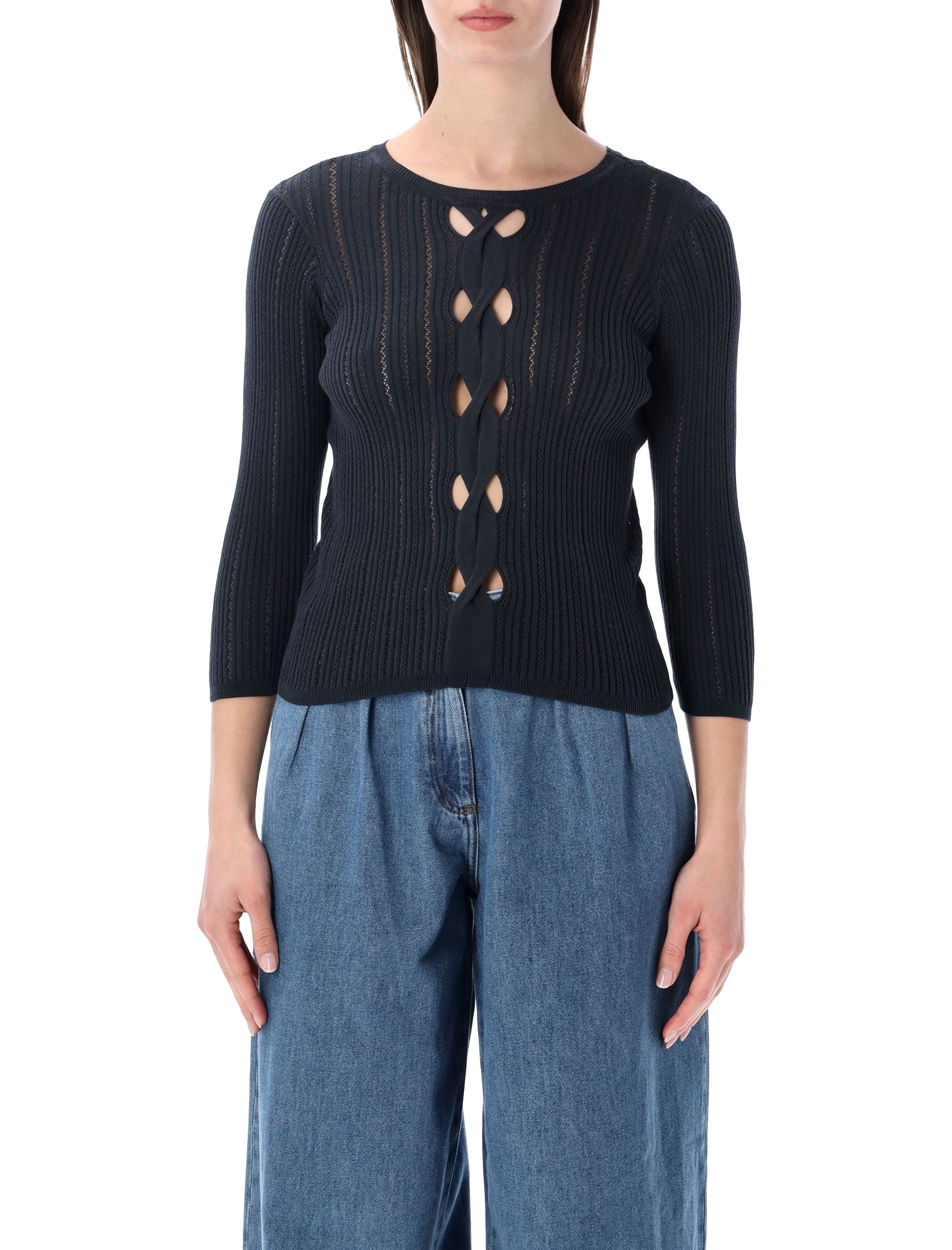 Sessùn Alencar cable-knit jumper Smoke Green Cotton Sweater