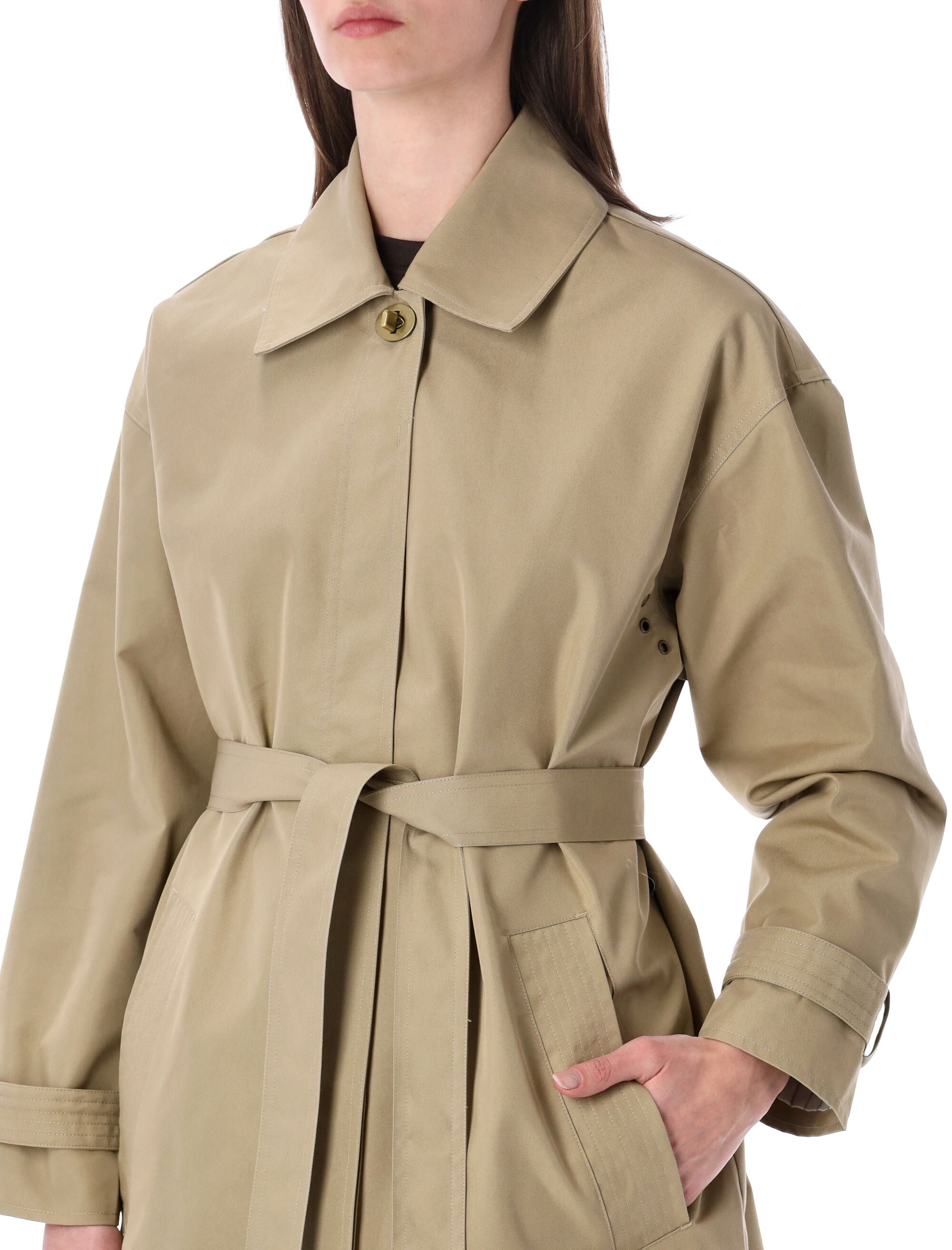 Sessùn Trenchliss lightweight gabardine trench Riverstone Beige Cotton Coat