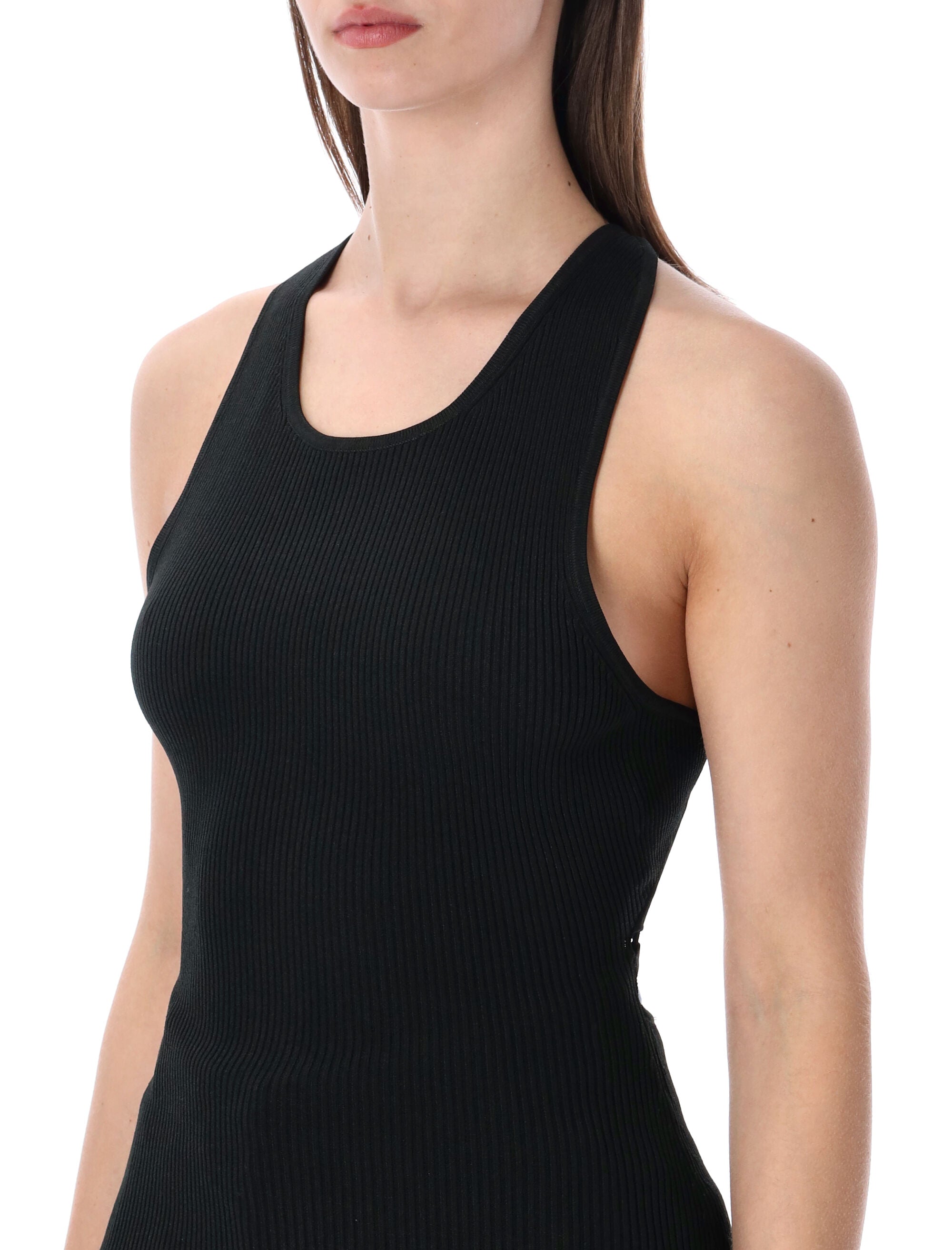 Sessùn Lygia rib-knit fitted top Moonless Viscose