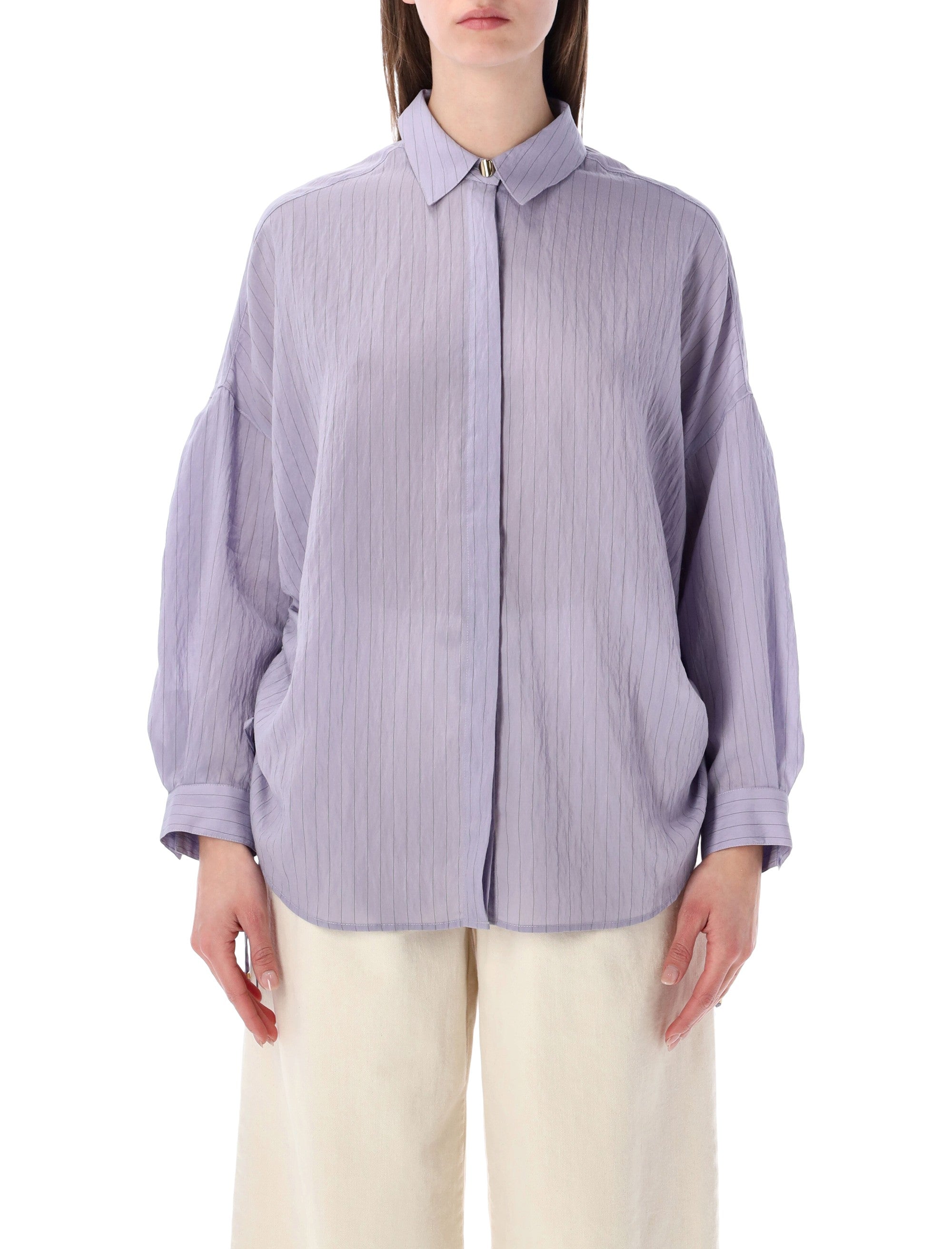 Sessùn Danie loose lyocell stripe shirt Lilac Stone