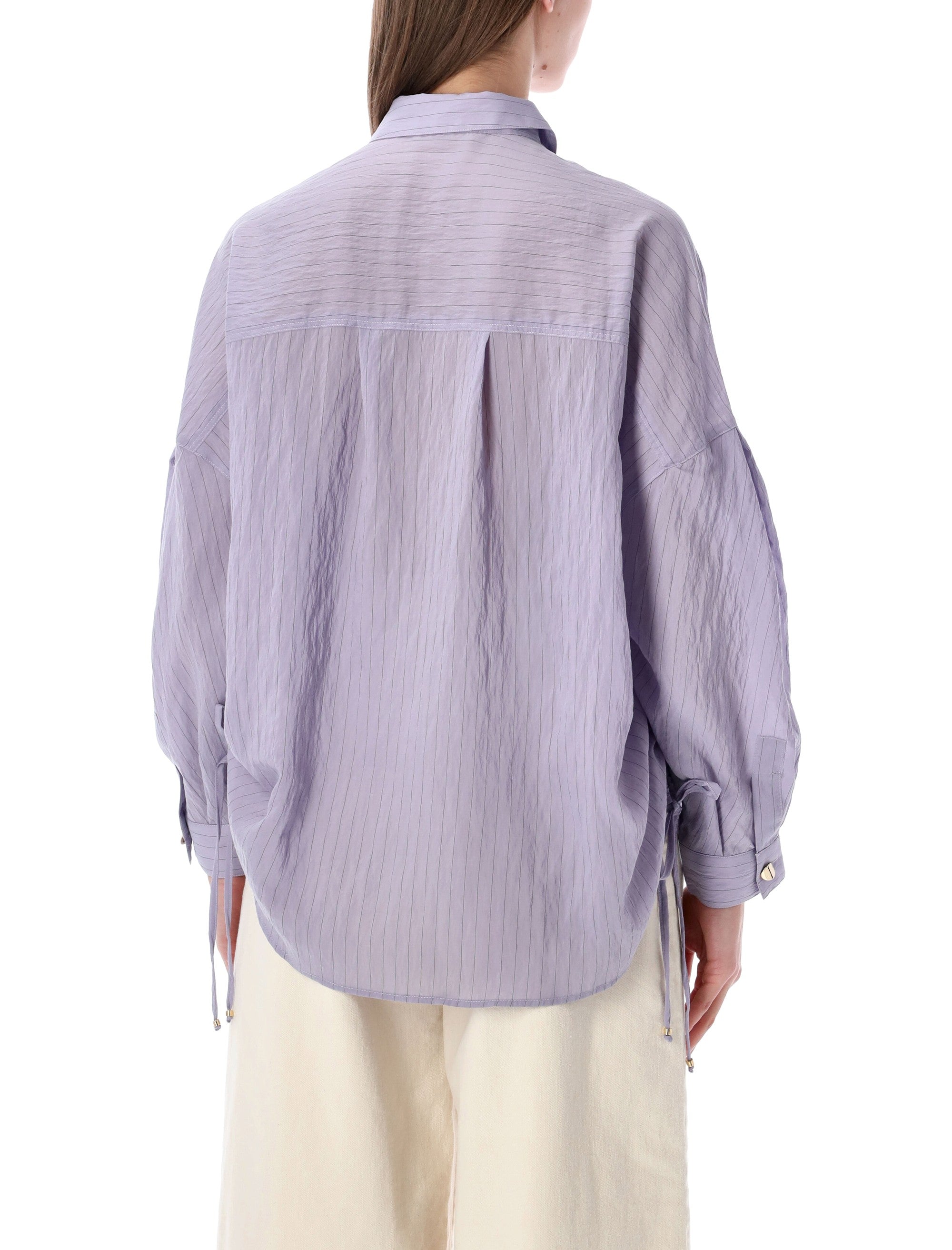 Sessùn Danie loose lyocell stripe shirt Lilac Stone