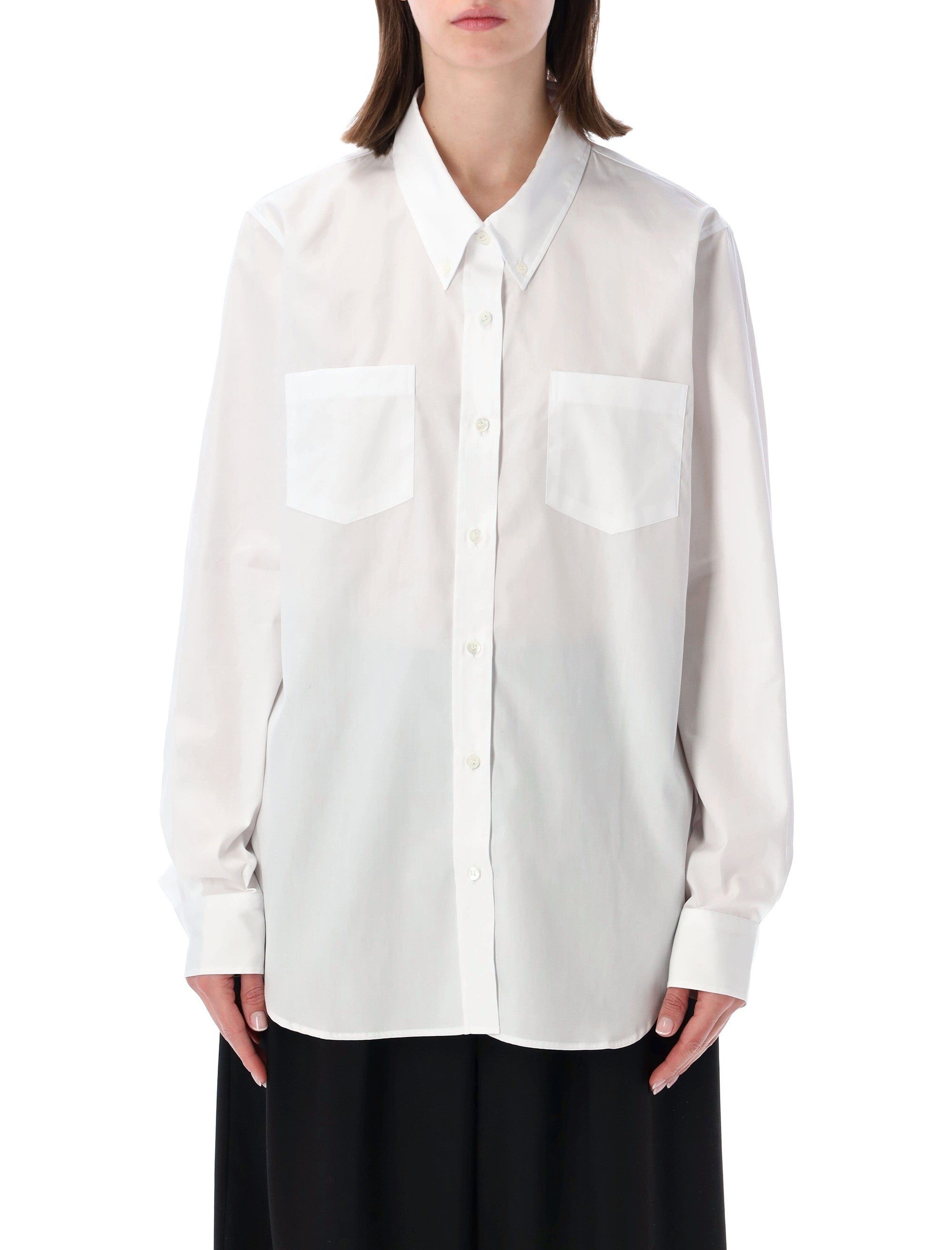 Dries Van Noten loose cotton poplin shirt White