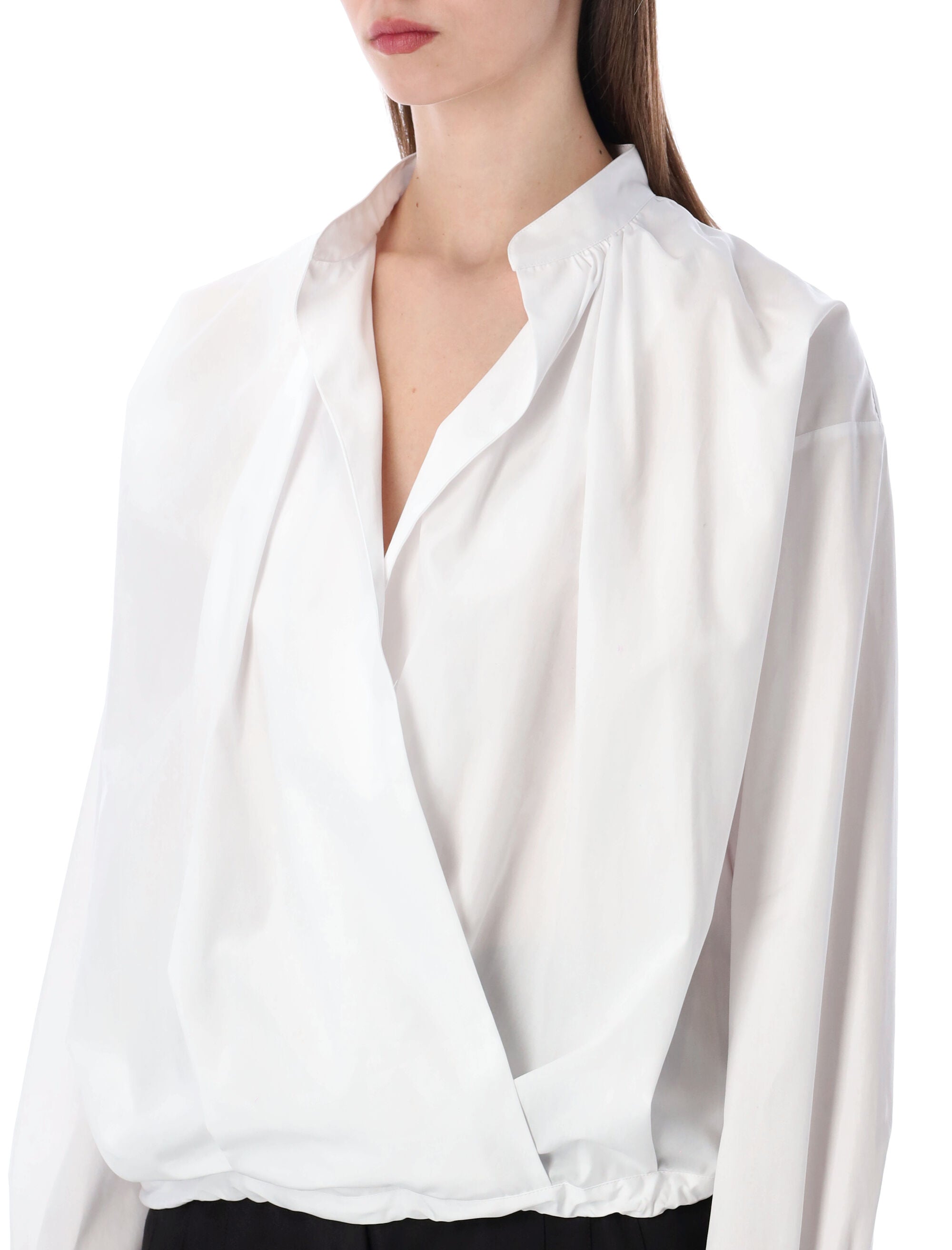 Dries Van Noten Cotton Wrap Shirt White