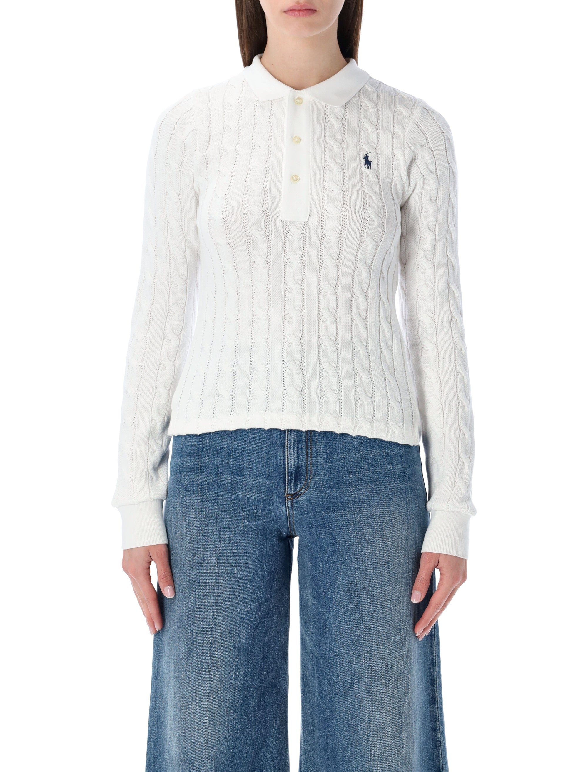 Polo Ralph Lauren cable-knit cotton sweater White