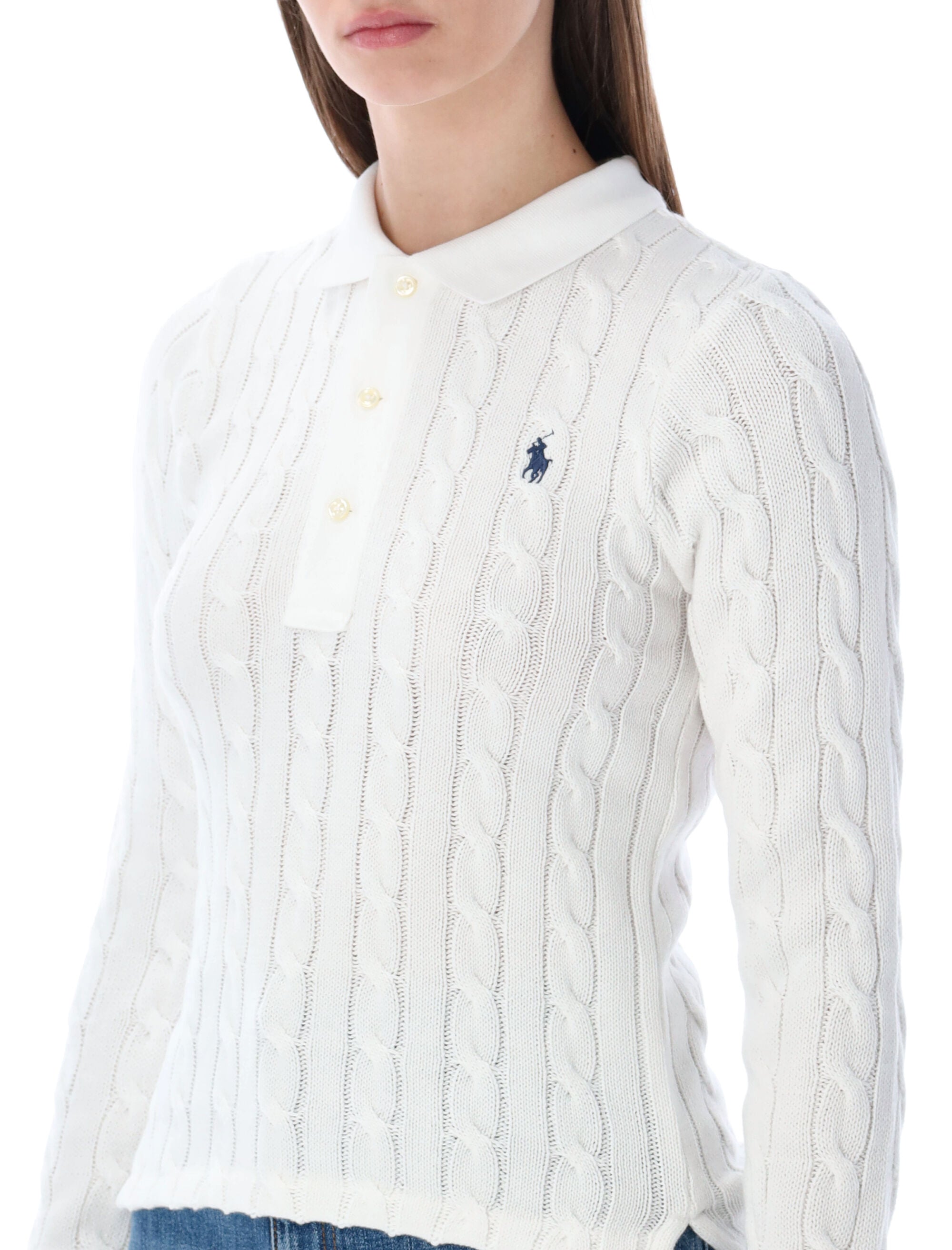 Polo Ralph Lauren cable-knit cotton sweater White
