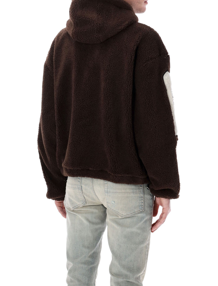 Amiri Bones Fleece zip hoodie Dark Brown Acrylic Jacket