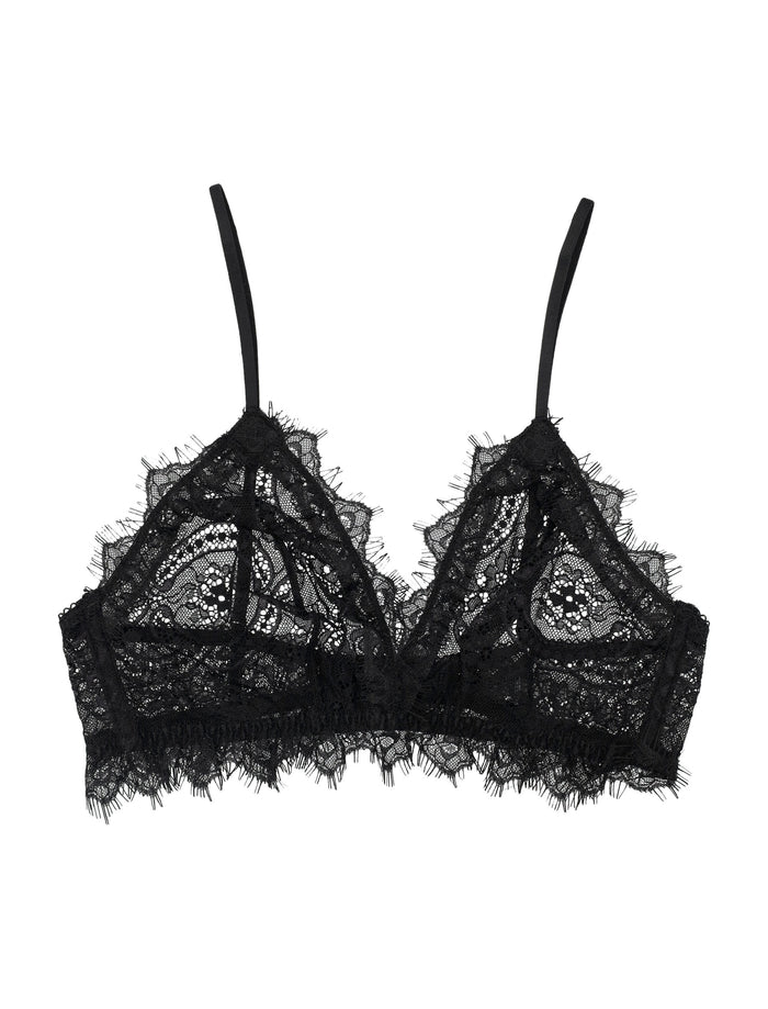 Black Lace Soft Bralette Nylon Bra