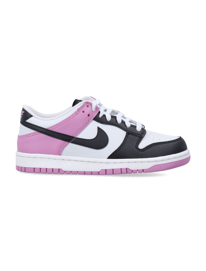 Nike Dunk Low Pink And Black Sneakers For Kids White/lilla/black Upper