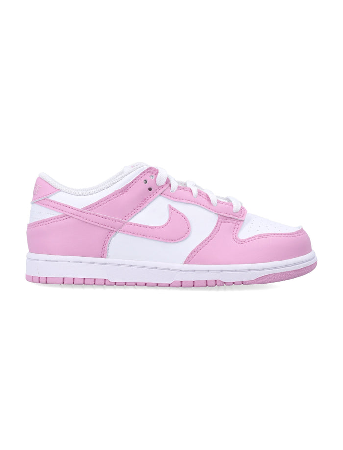 Nike Dunk Low Kids Sneakers White And Pink White/pink Synthetics Sole