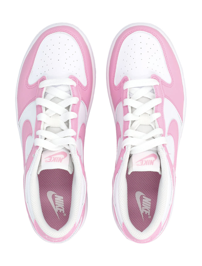 Nike Dunk Low Kids Sneakers White And Pink White/pink Synthetics Sole