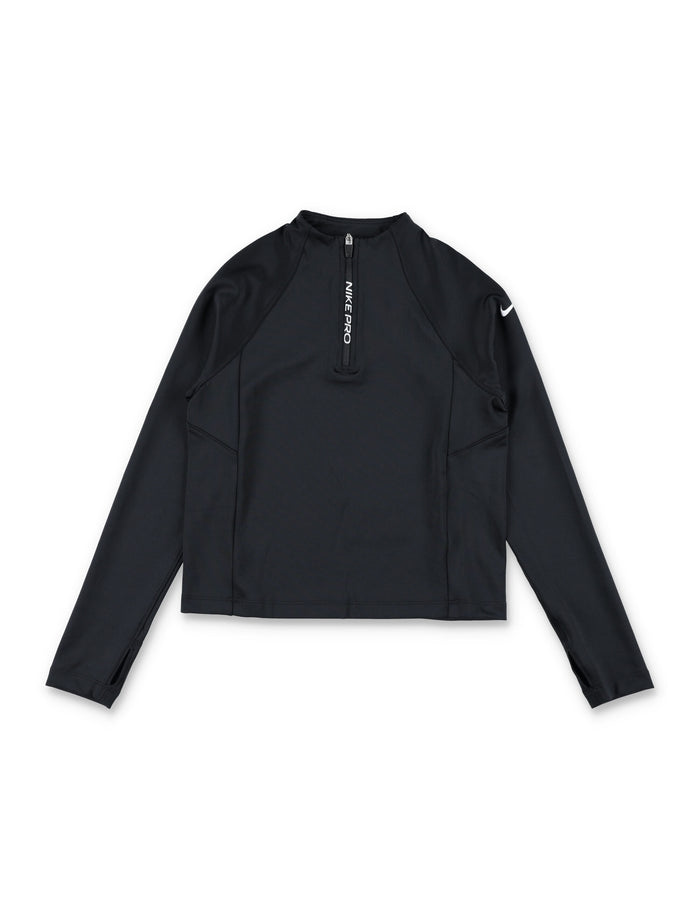 Nike Pro Girls Dri-Fit Half-Zip Top Black Polyester