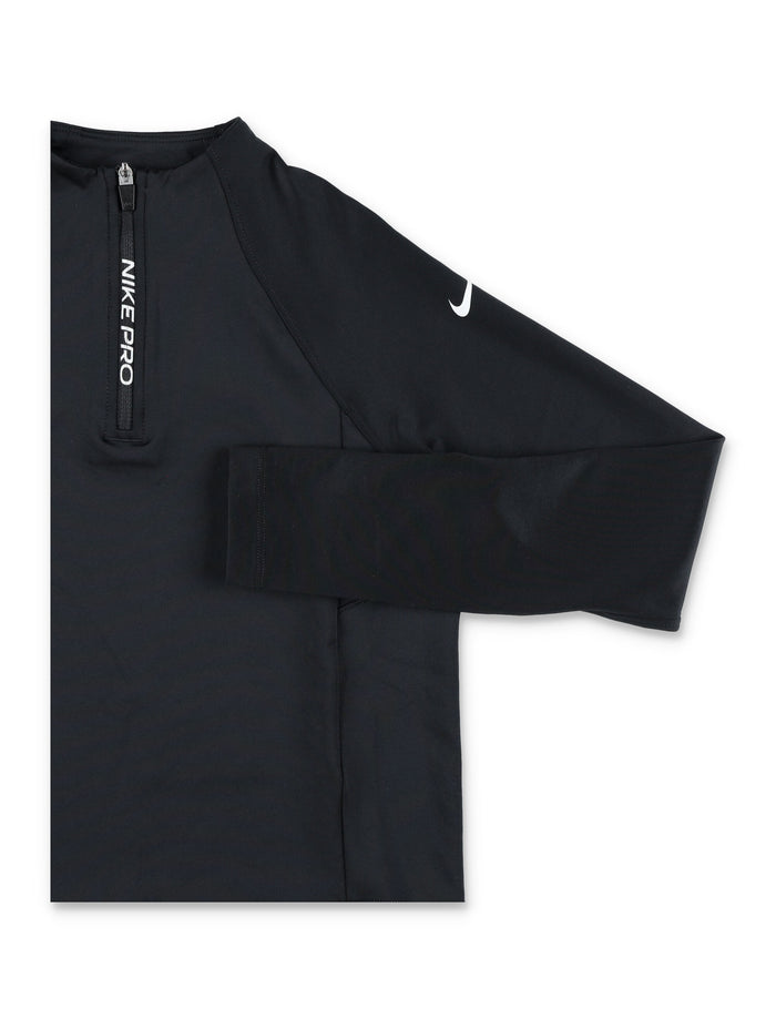 Nike Pro Girls Dri-Fit Half-Zip Top Black Polyester