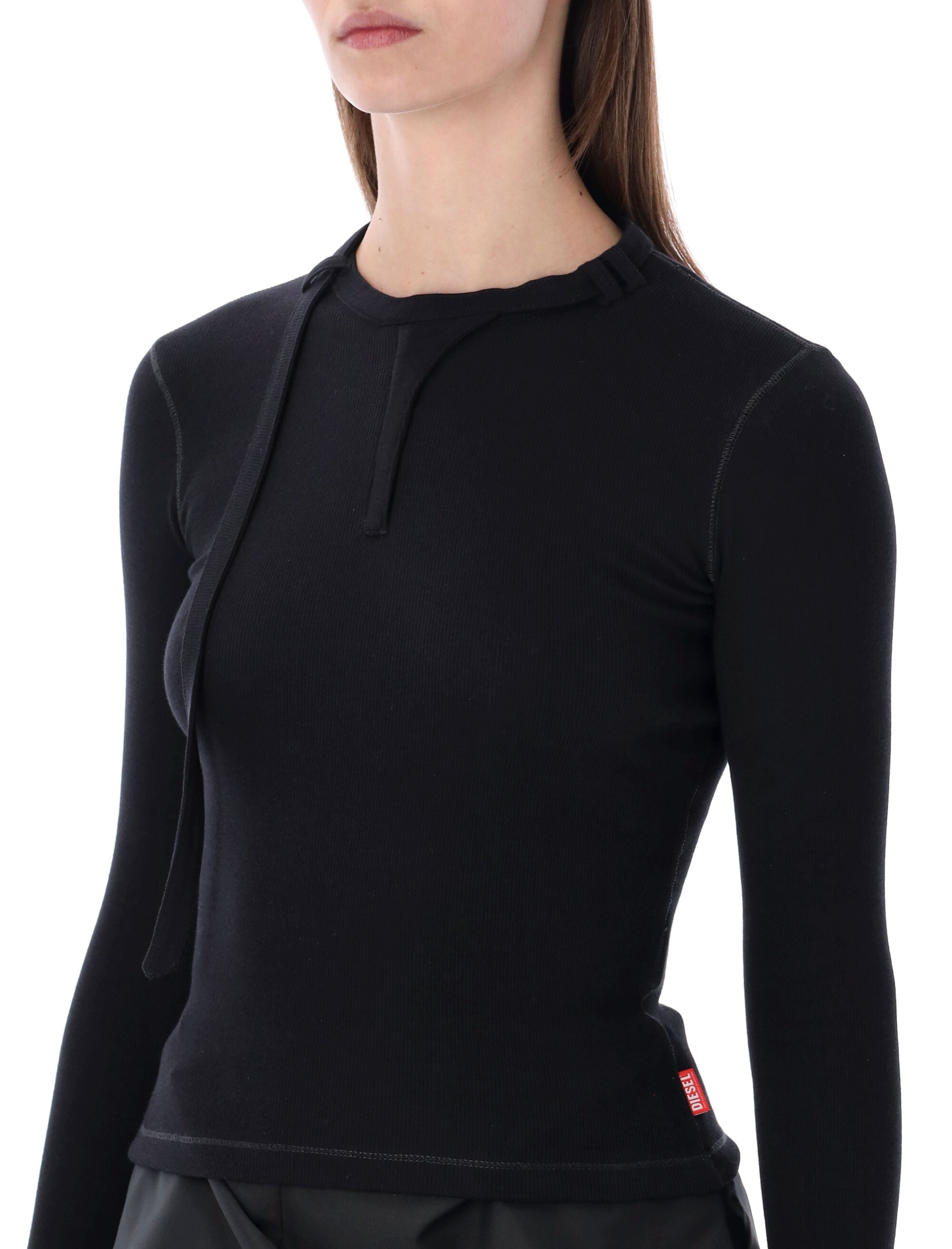 Diesel T-Iara-LS long-sleeve ribbed cotton top Nero Tshirt