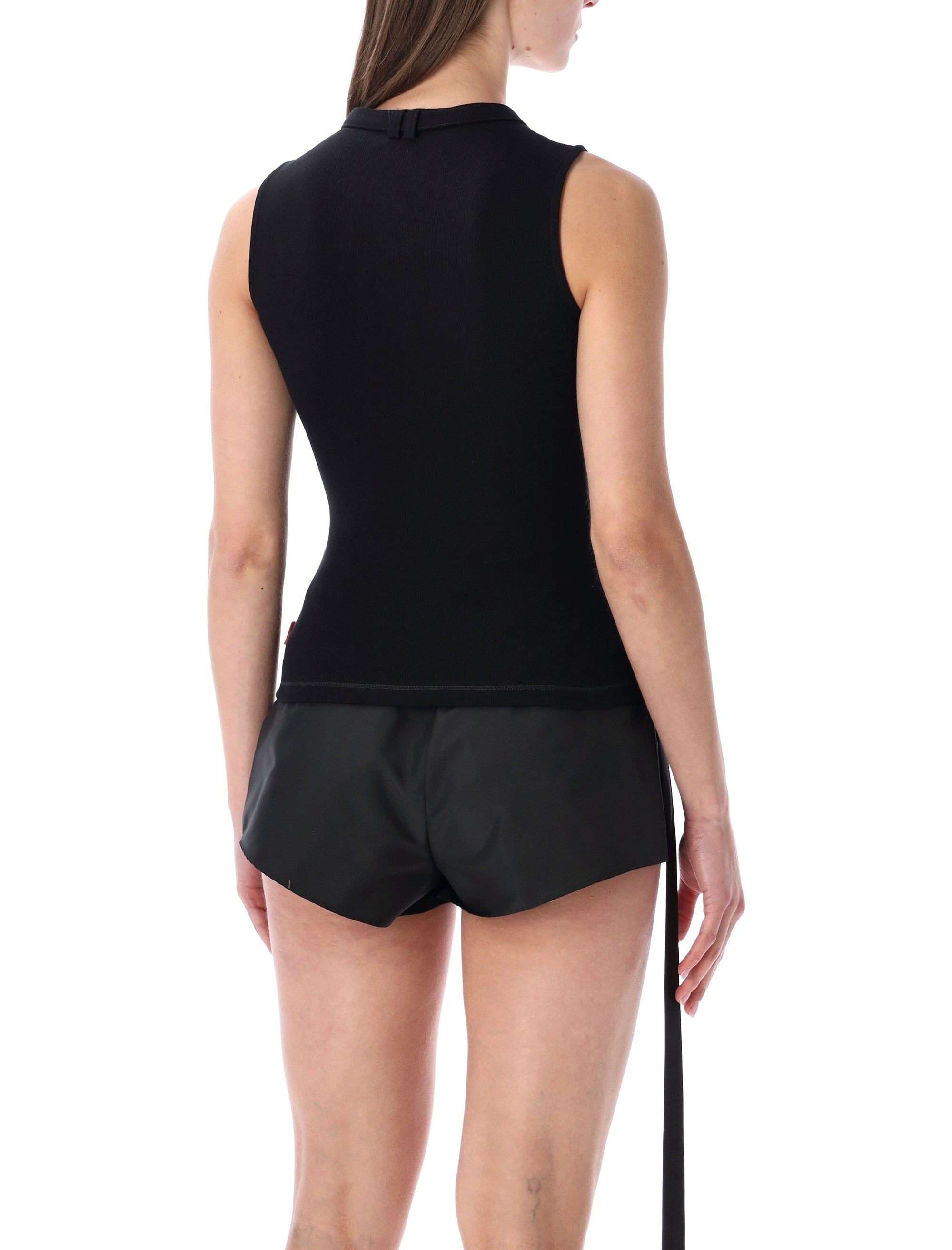 Diesel T-Iara sleeveless ribbed cotton top Nero