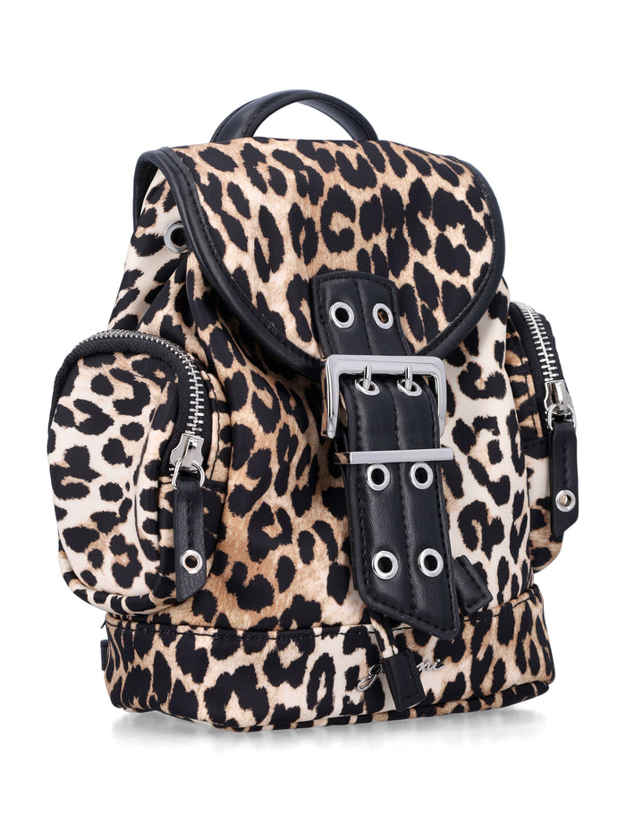 Ganni leopard nano backpack Print Recycled Polyamide Lining