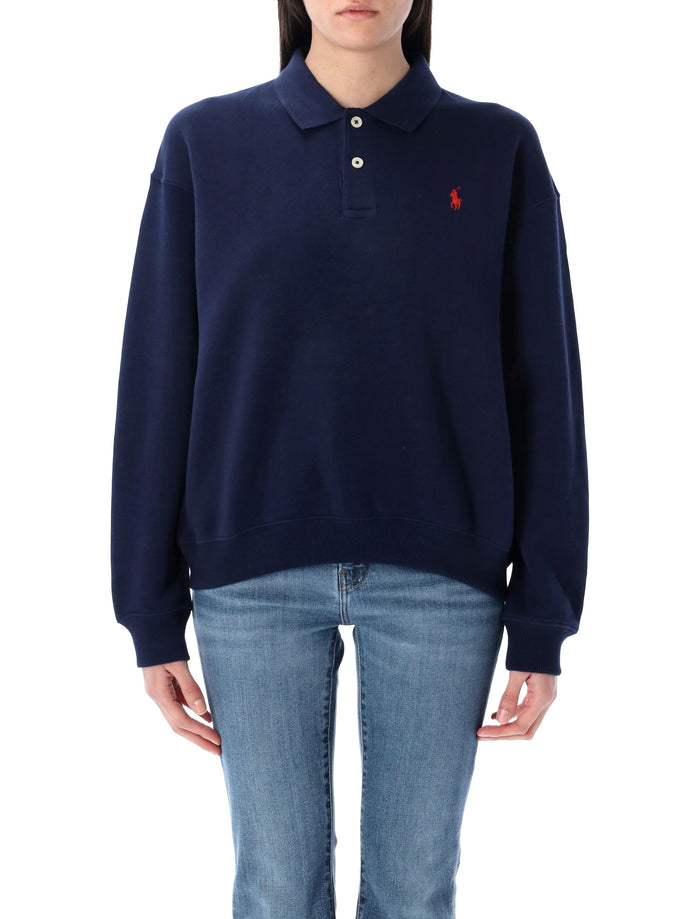 Polo Ralph Lauren Cotton Polo-Collar Sweatshirt Cruise Navy