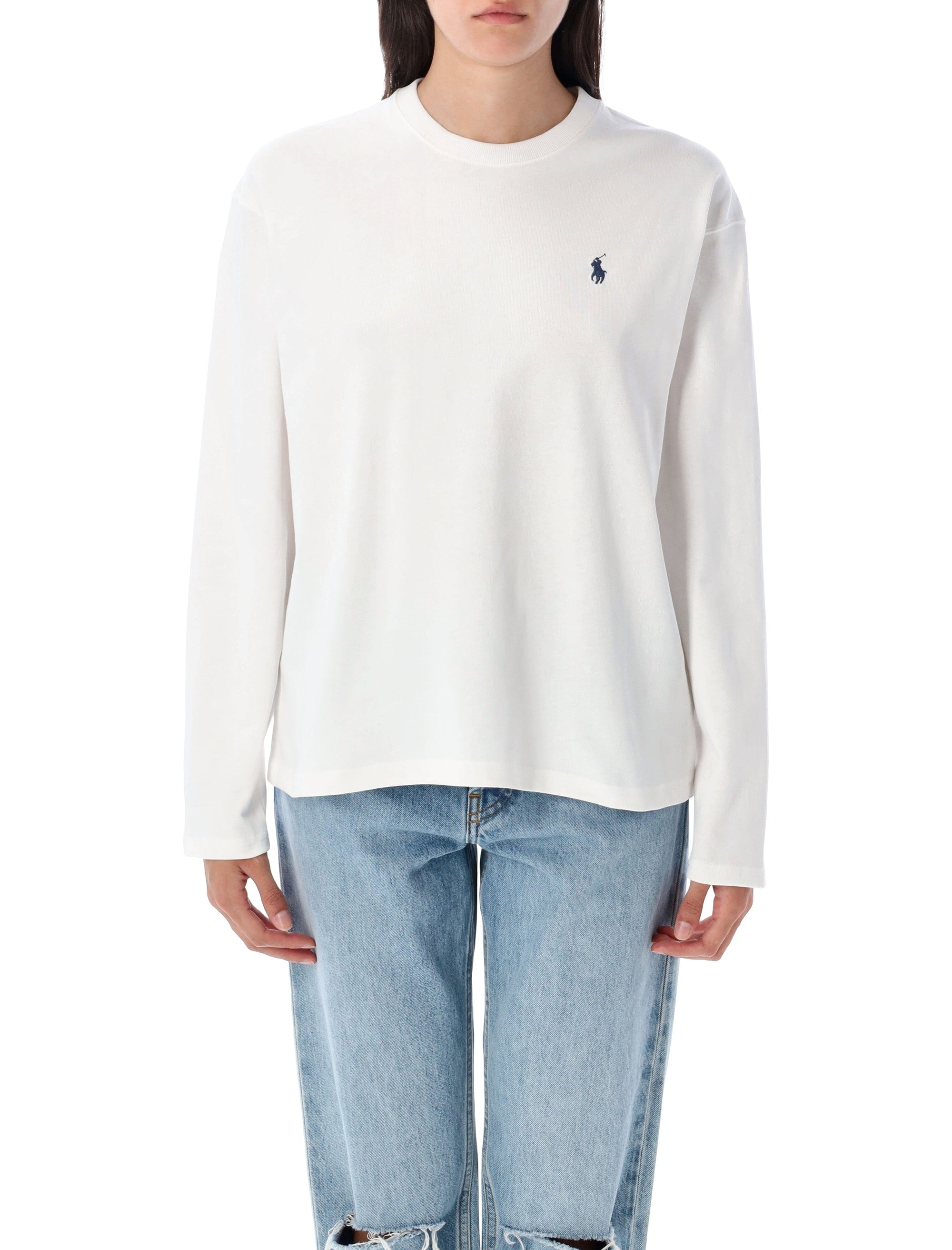 Polo Ralph Lauren Long Sleeves T-Shirt White Cotton Tshirt