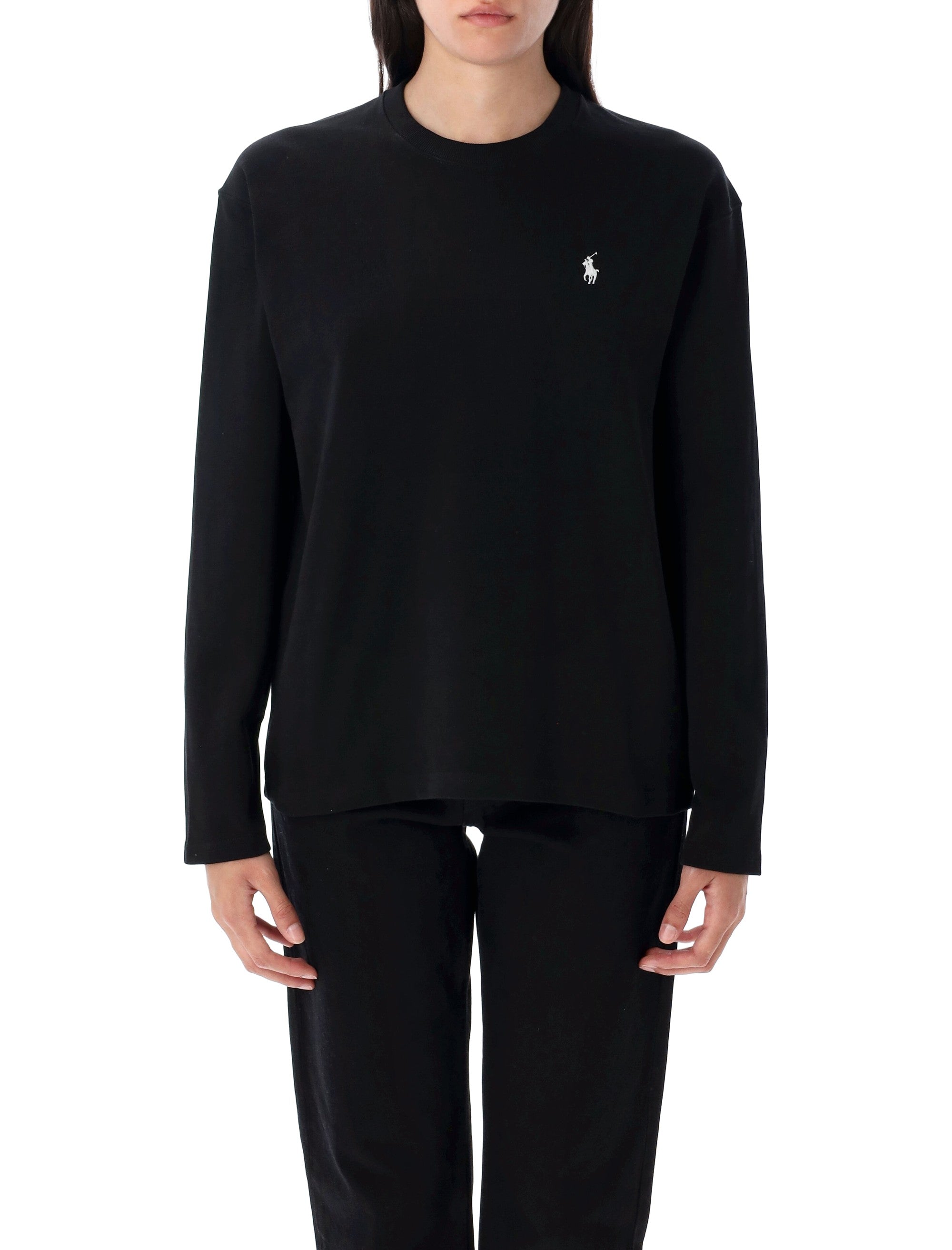 Polo Ralph Lauren Long Sleeves T-Shirt Black Cotton Tshirt