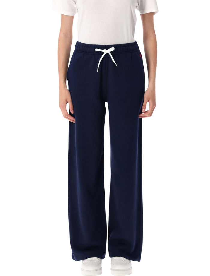 Polo Ralph Lauren Wide-Leg Drawstring Track Pants Cruise Navy Cotton
