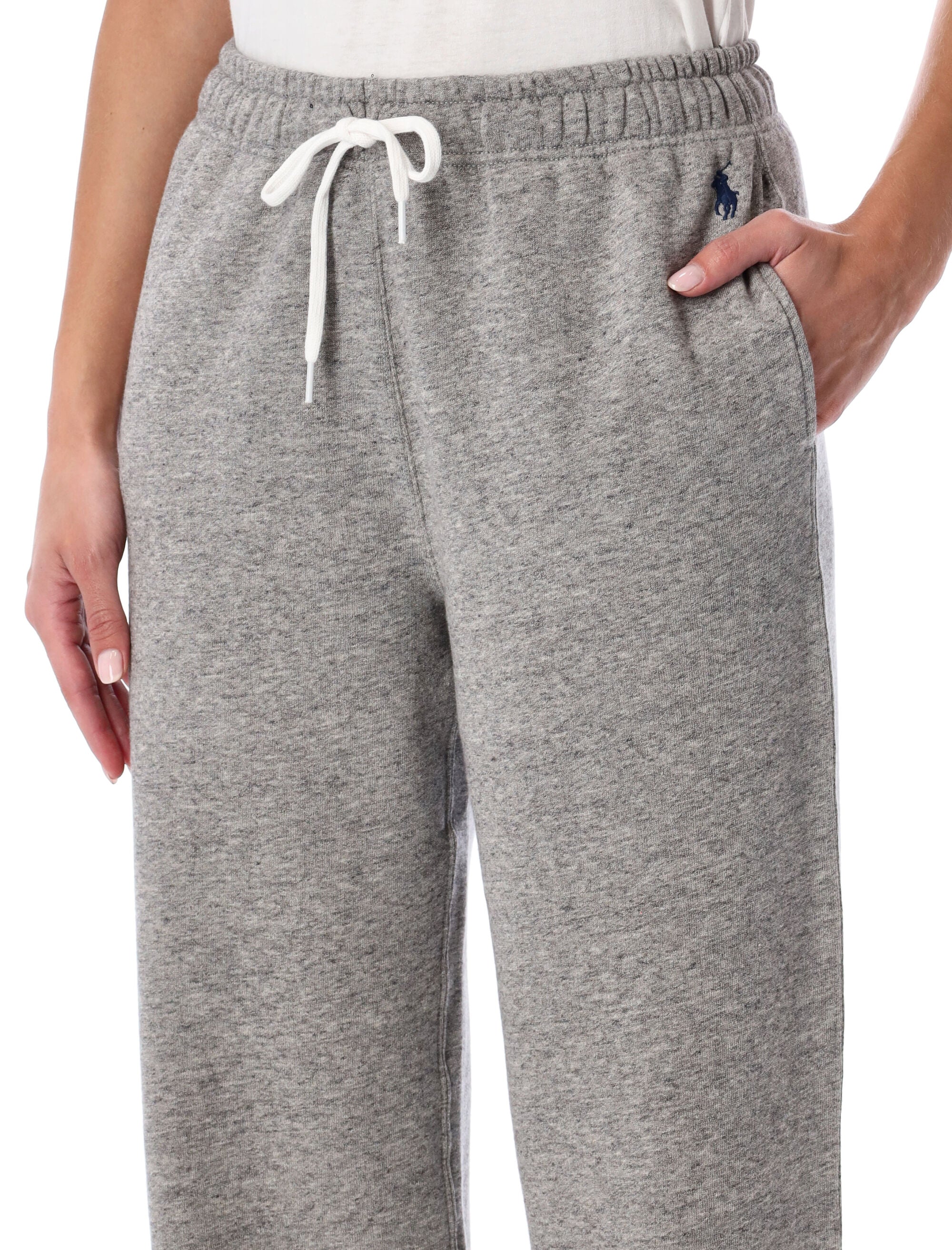 Polo Ralph Lauren Wide-Leg Drawstring Track Pants Dark Vintage Heather Cotton