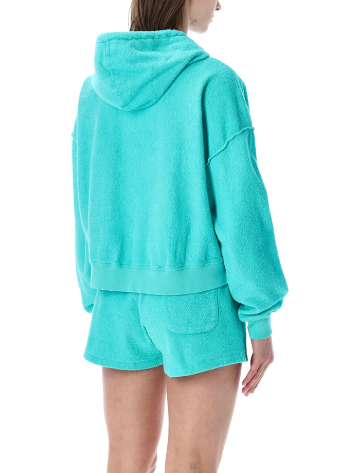 American Vintage Bobypark Hoodie Turquoise Cotton Sweatshirt