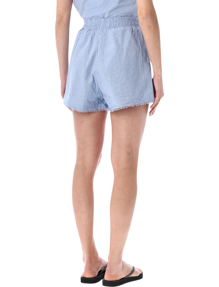 American Vintage Feoly Shorts Light Blue Cotton