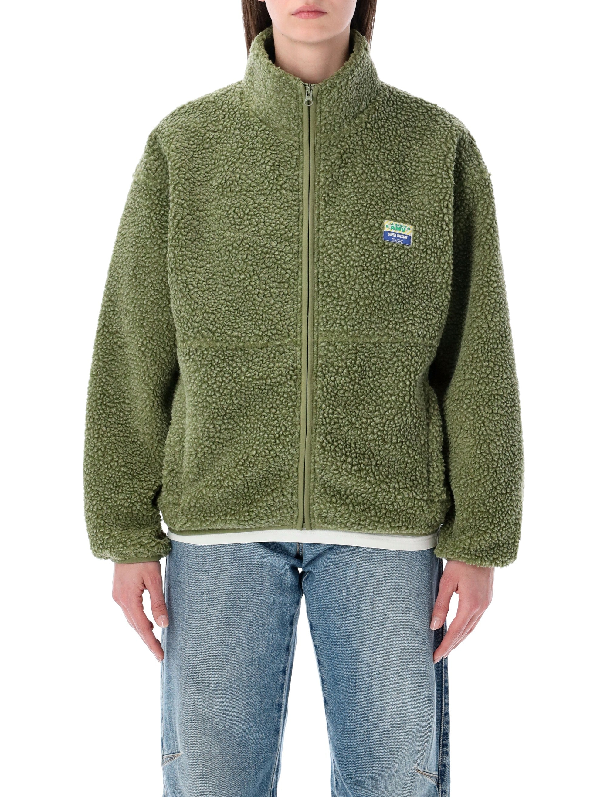 American Vintage Hoktown fleece jacket Rive Military Green Polyester Fleeces