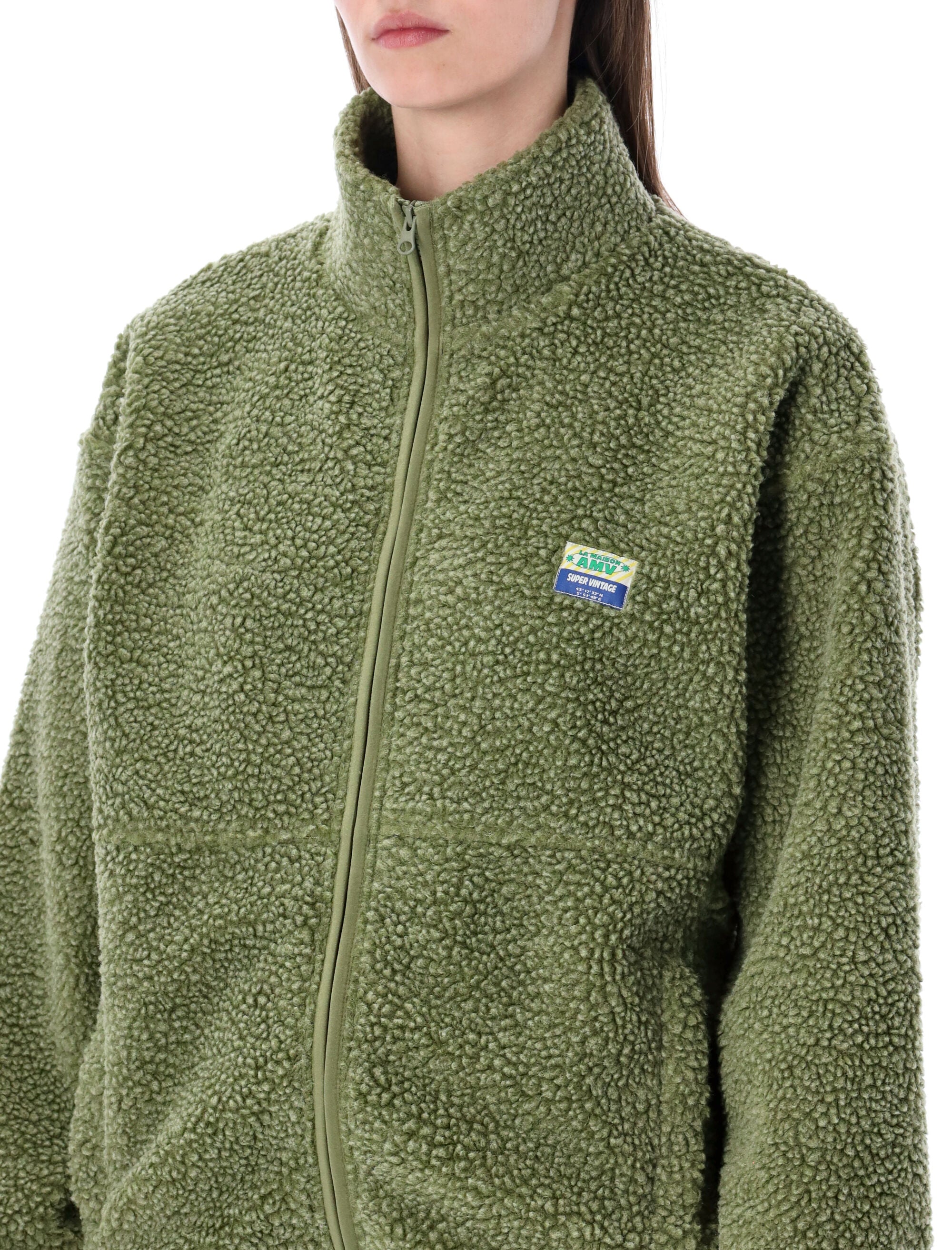 American Vintage Hoktown fleece jacket Rive Military Green Polyester Fleeces
