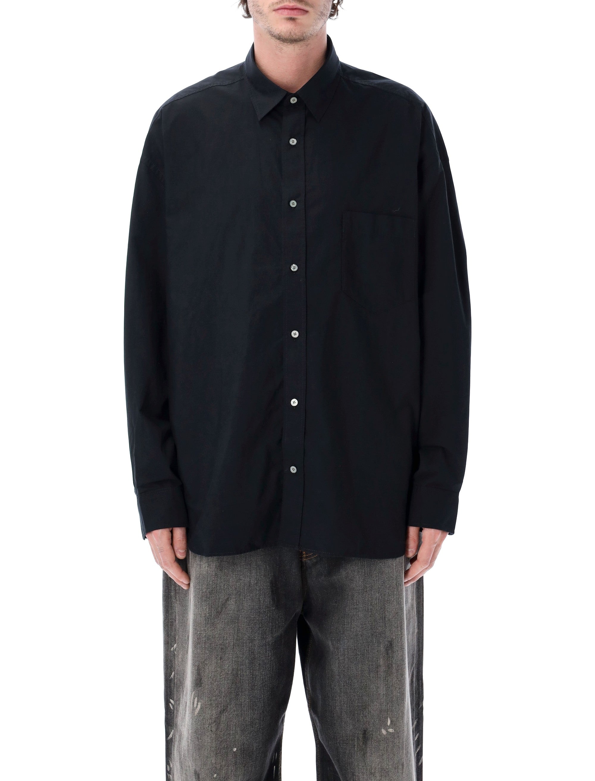 Acne Studios button-up shirt Black Grey Organic Cotton