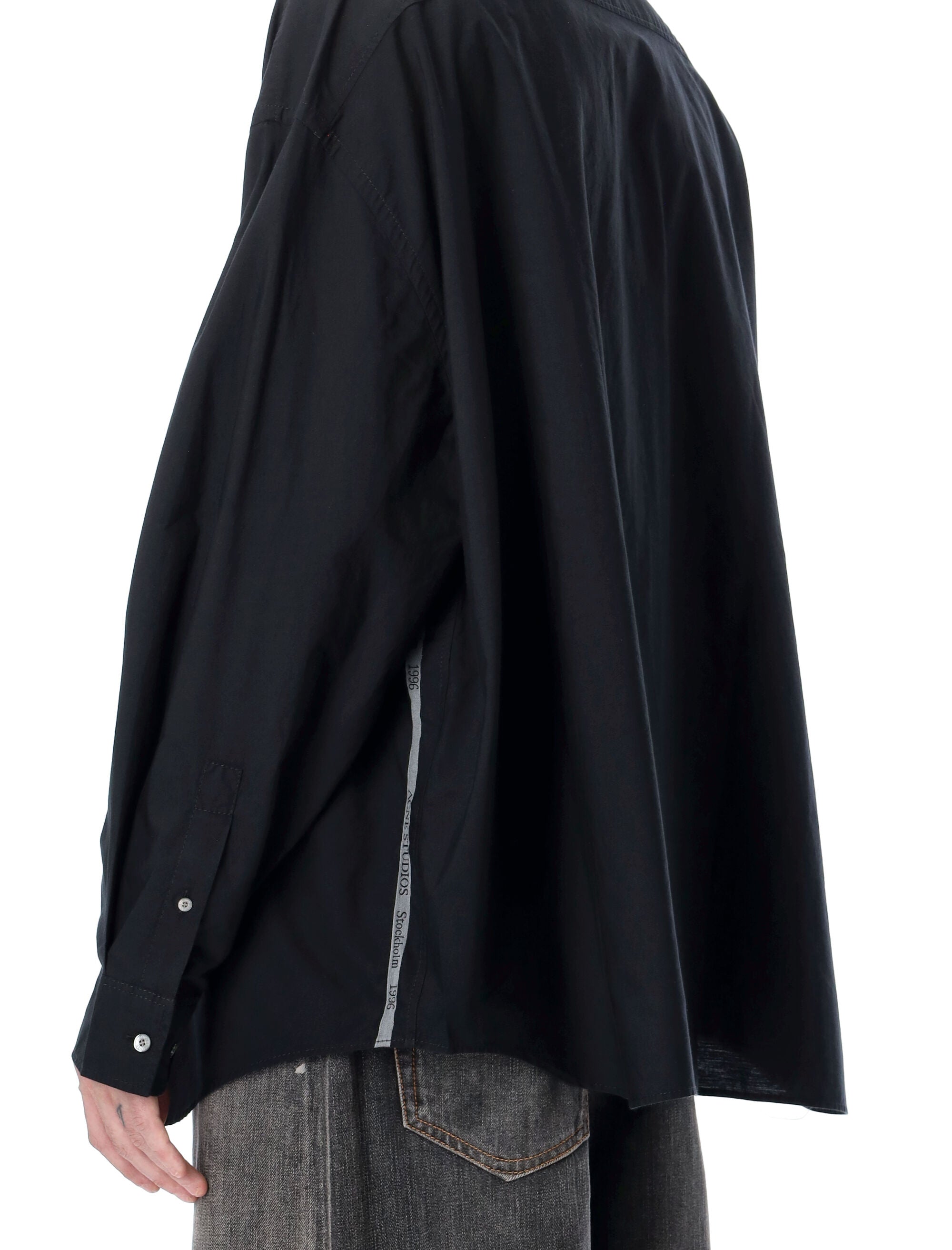 Acne Studios button-up shirt Black Grey Organic Cotton