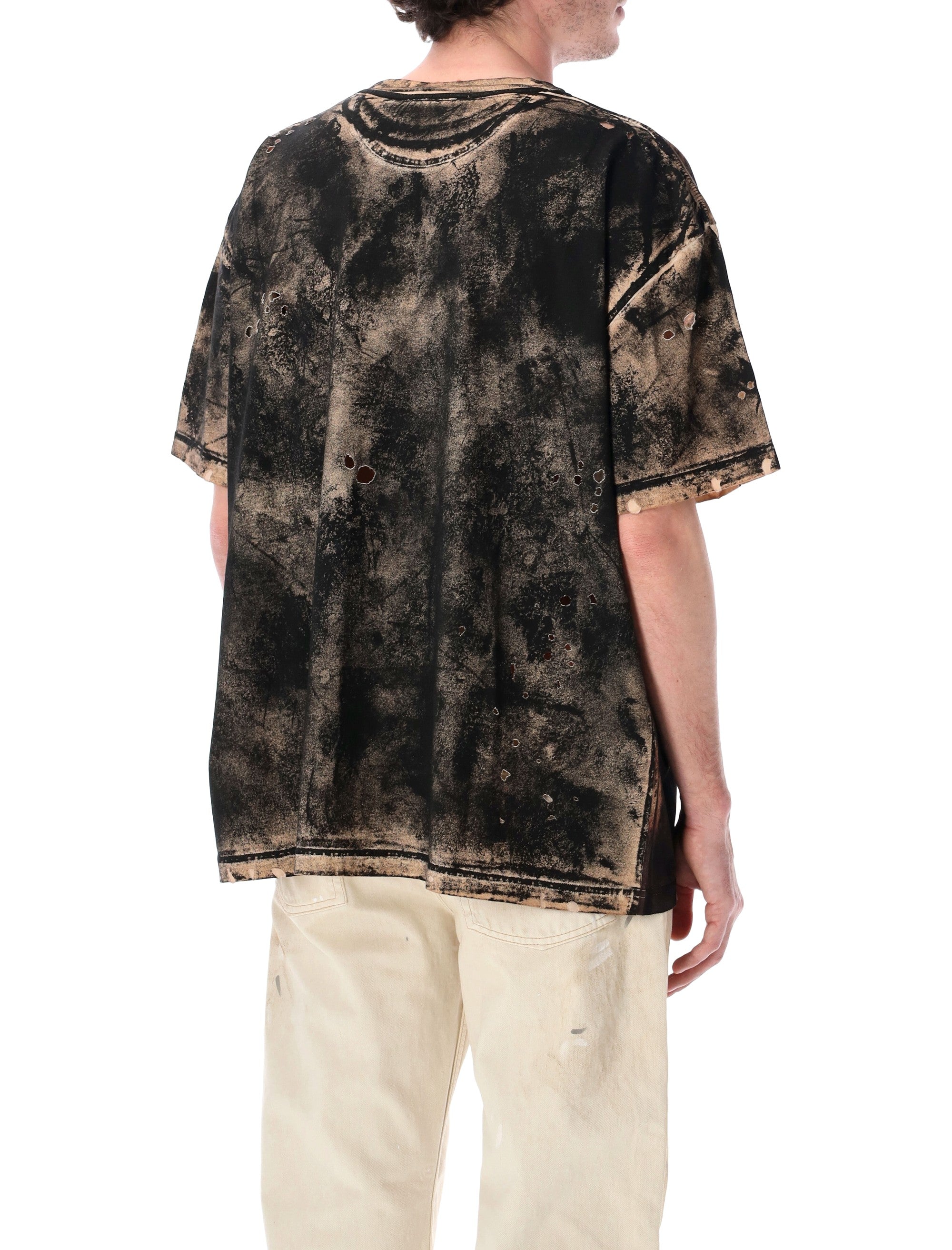 Acne Studios Eresa Cave Organic Cotton T-Shirt Black Rust Brown