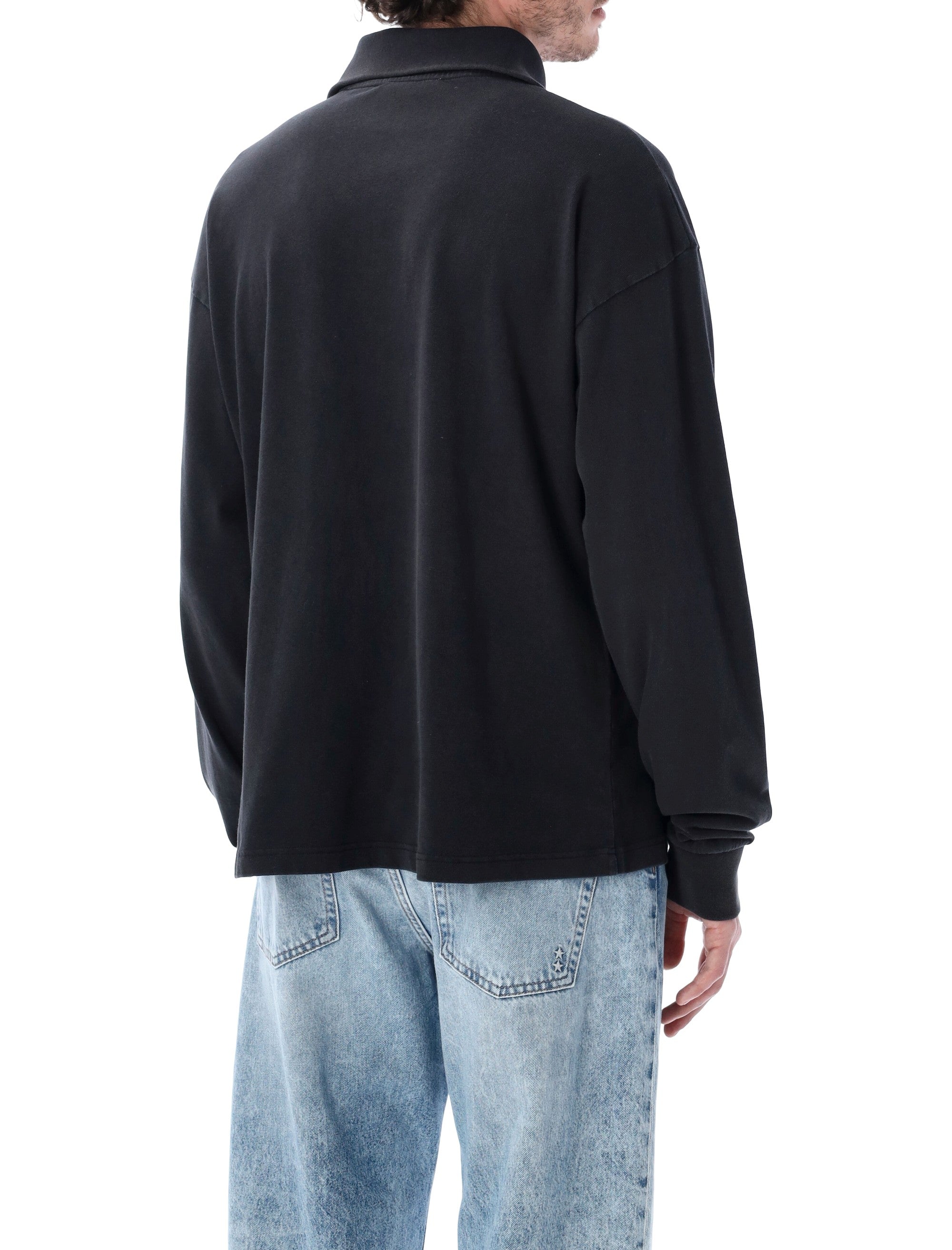 Acne Studios Zip-Up Logo Sweatshirt Black Organic Cotton