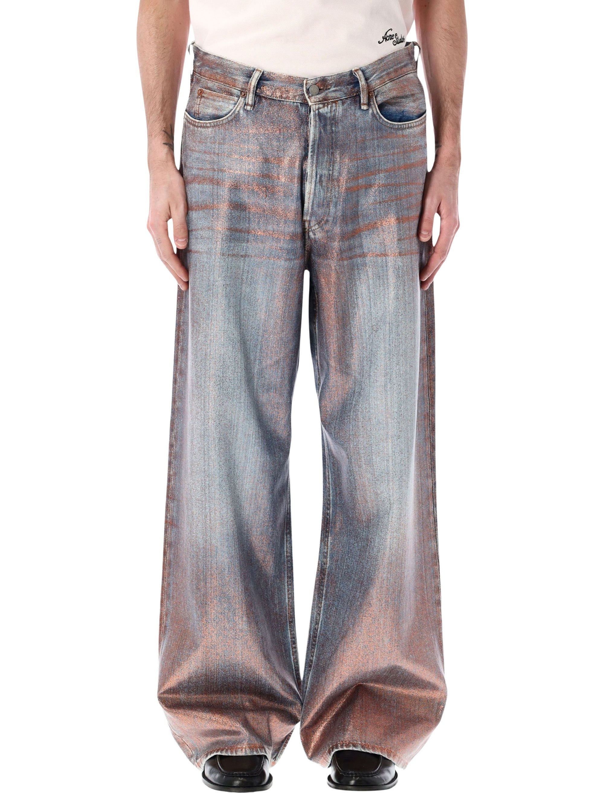 Acne Studios Loose Glitter 1981 Jeans Rose Copper Viscose