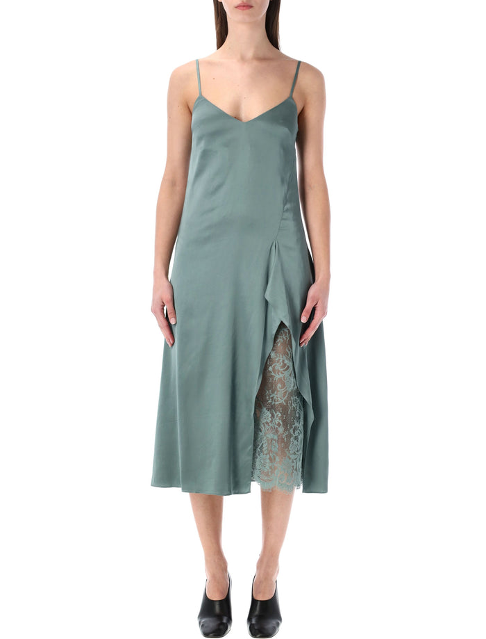 Acne Studios satin slip dress Sage Green Viscose