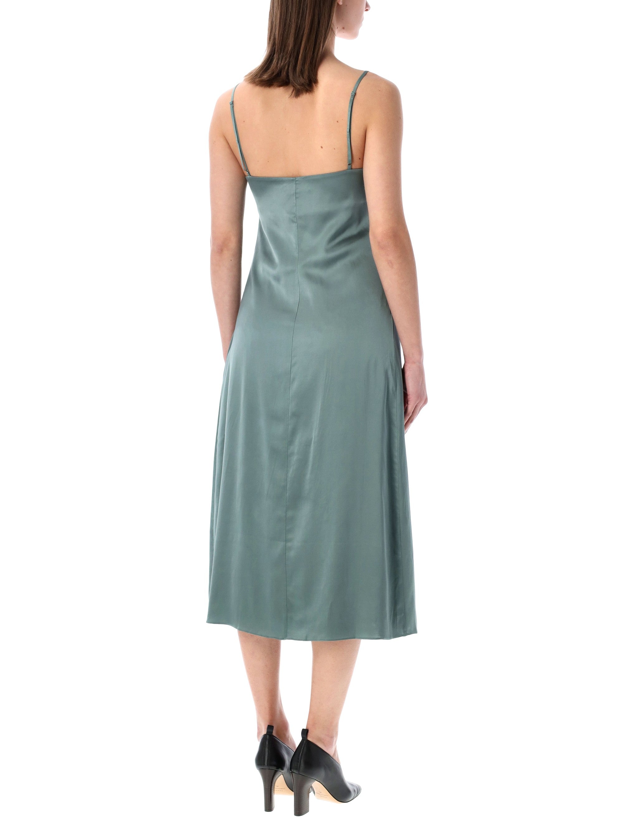 Acne Studios satin slip dress Sage Green Viscose