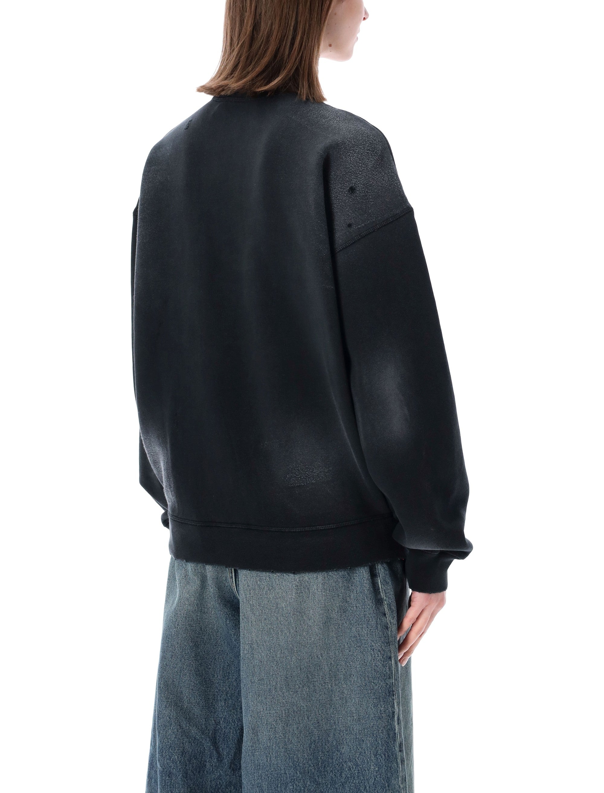 Acne Studios Logo Fleece Sweatshirt Black Organic Cotton