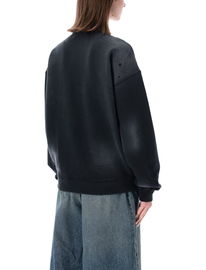 Acne Studios Logo Fleece Sweatshirt Black Organic Cotton