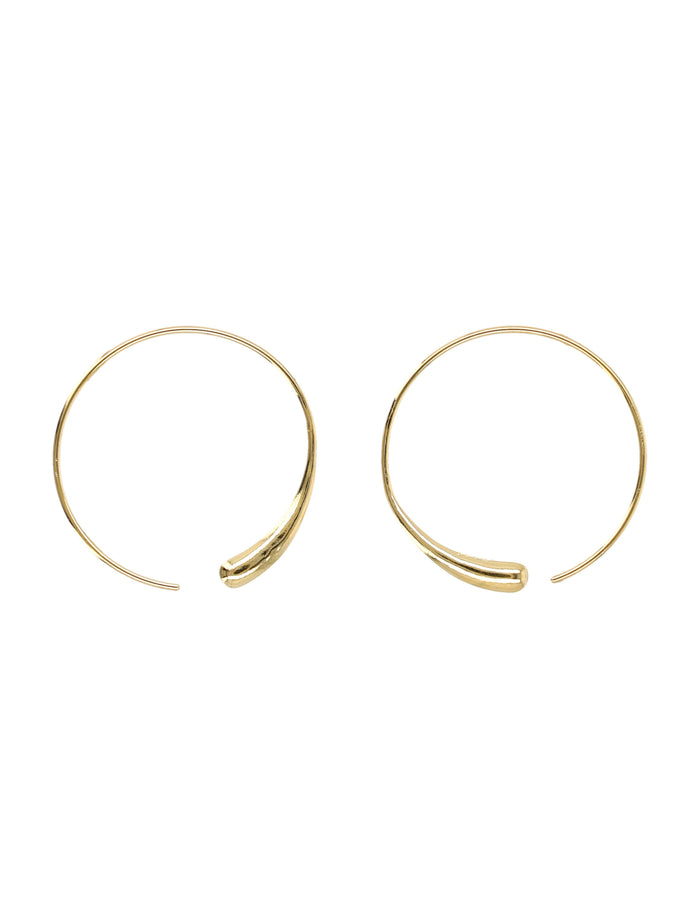 Soeur Goutte Line 30 Hoop Earrings Gold Brass