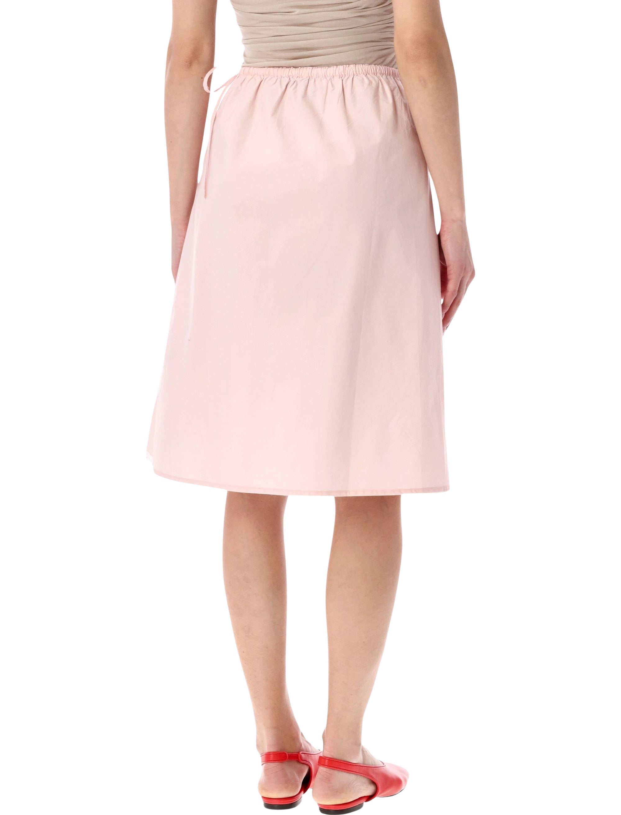 Soeur Houna midi skirt with lace detail Rose Pale Cotton