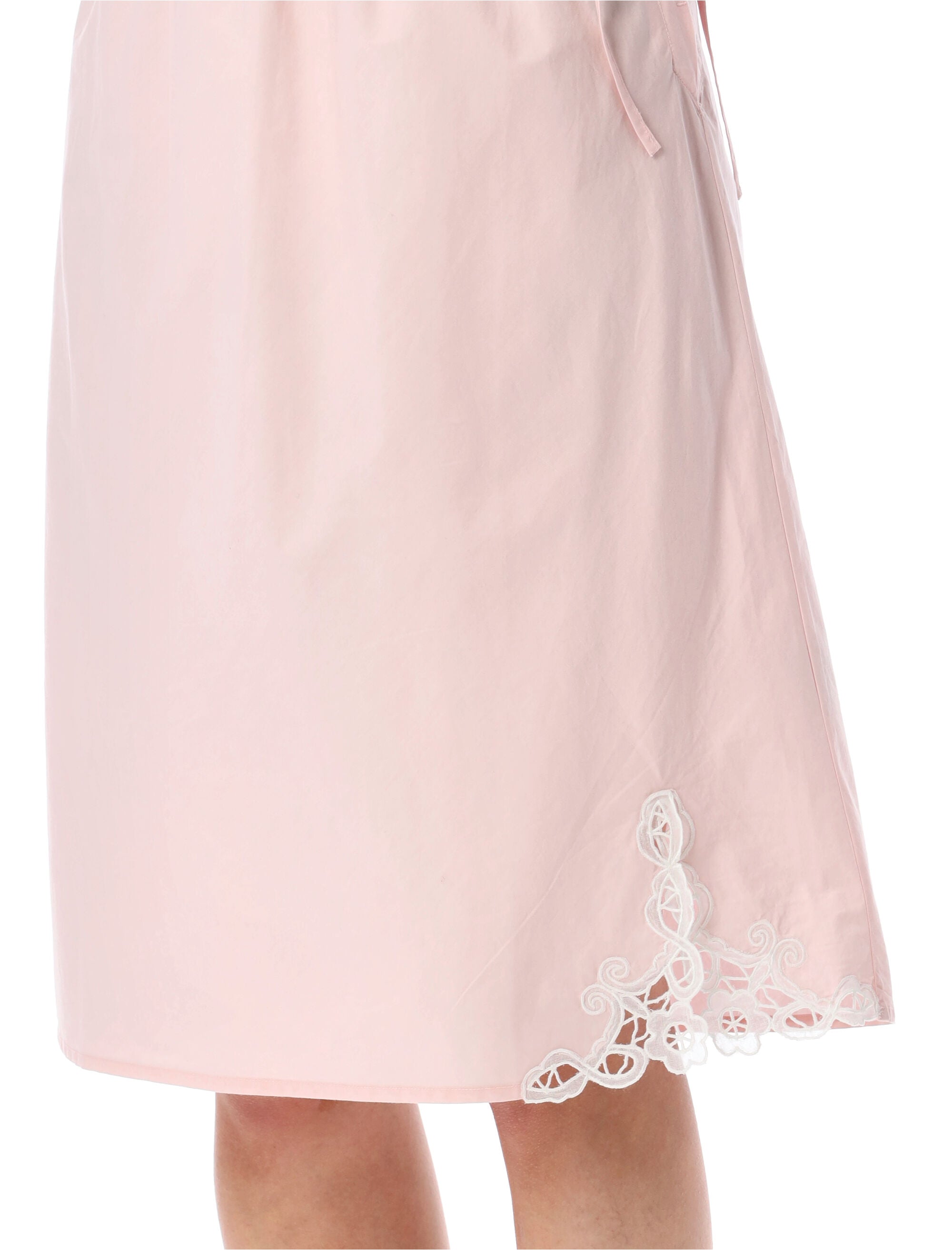Soeur Houna midi skirt with lace detail Rose Pale Cotton