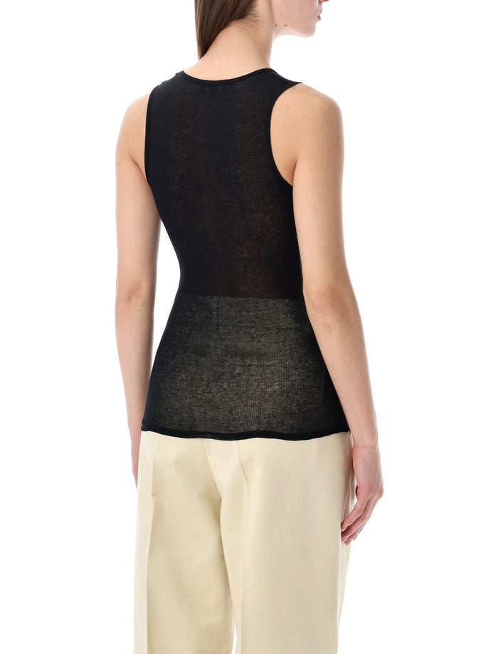 Soeur Isis sleeveless sheer cotton top Noir Organic