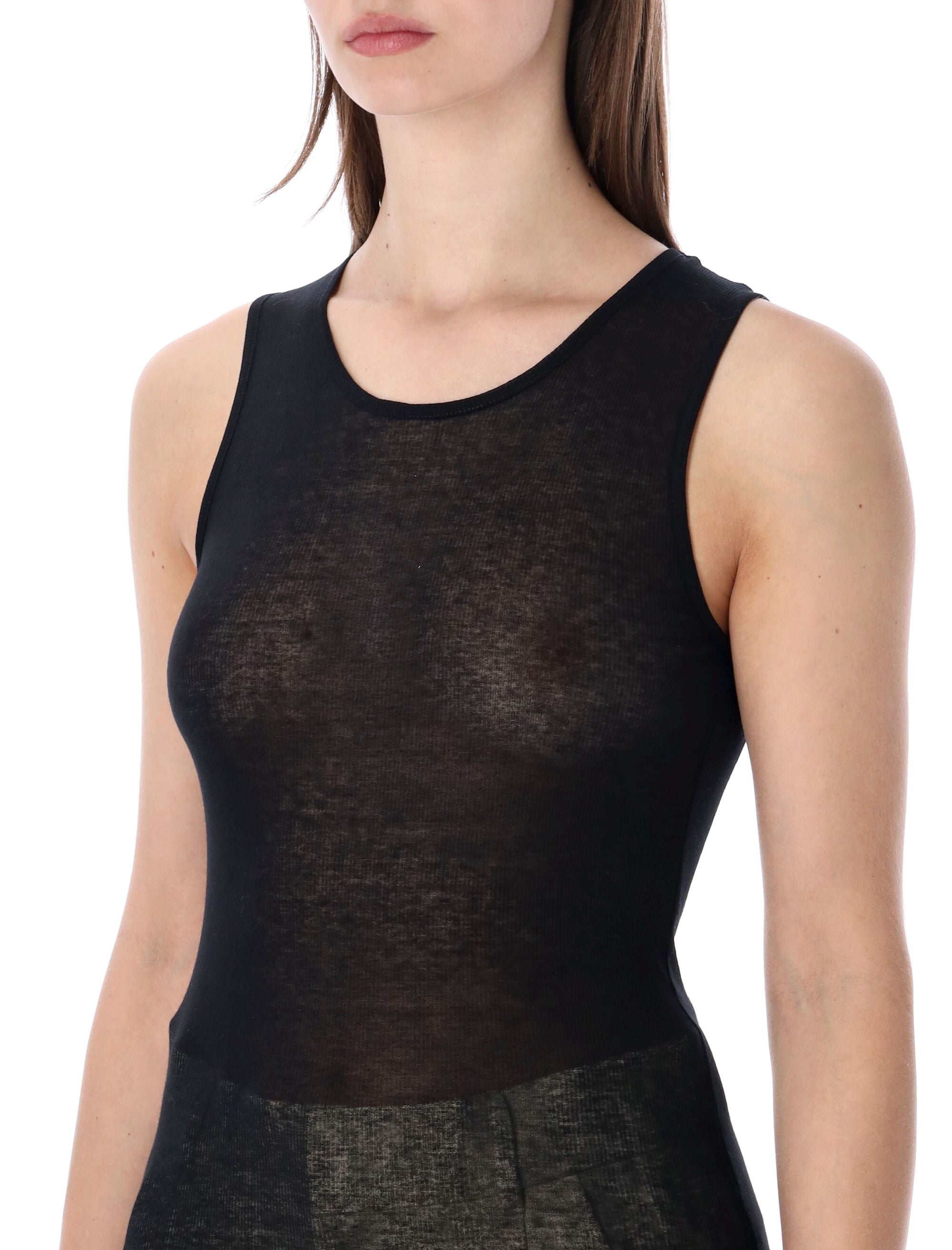 Soeur Isis sleeveless sheer cotton top Noir Organic