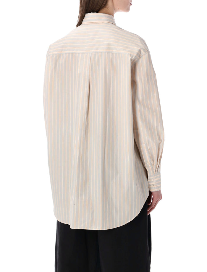 Soeur Carlotta striped cotton poplin shirt Orange Gris Stripe