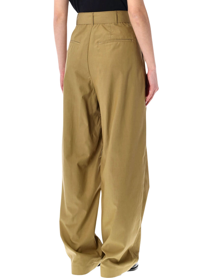Soeur Cole wide cotton-lyocell pants Sable