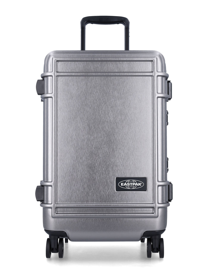Eastpak Black Resistr Case S Hardshell Cabin Trolley Brushed Metal Polycarbonate Luggage