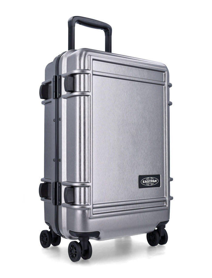 Eastpak Black Resistr Case S Hardshell Cabin Trolley Brushed Metal Polycarbonate Luggage