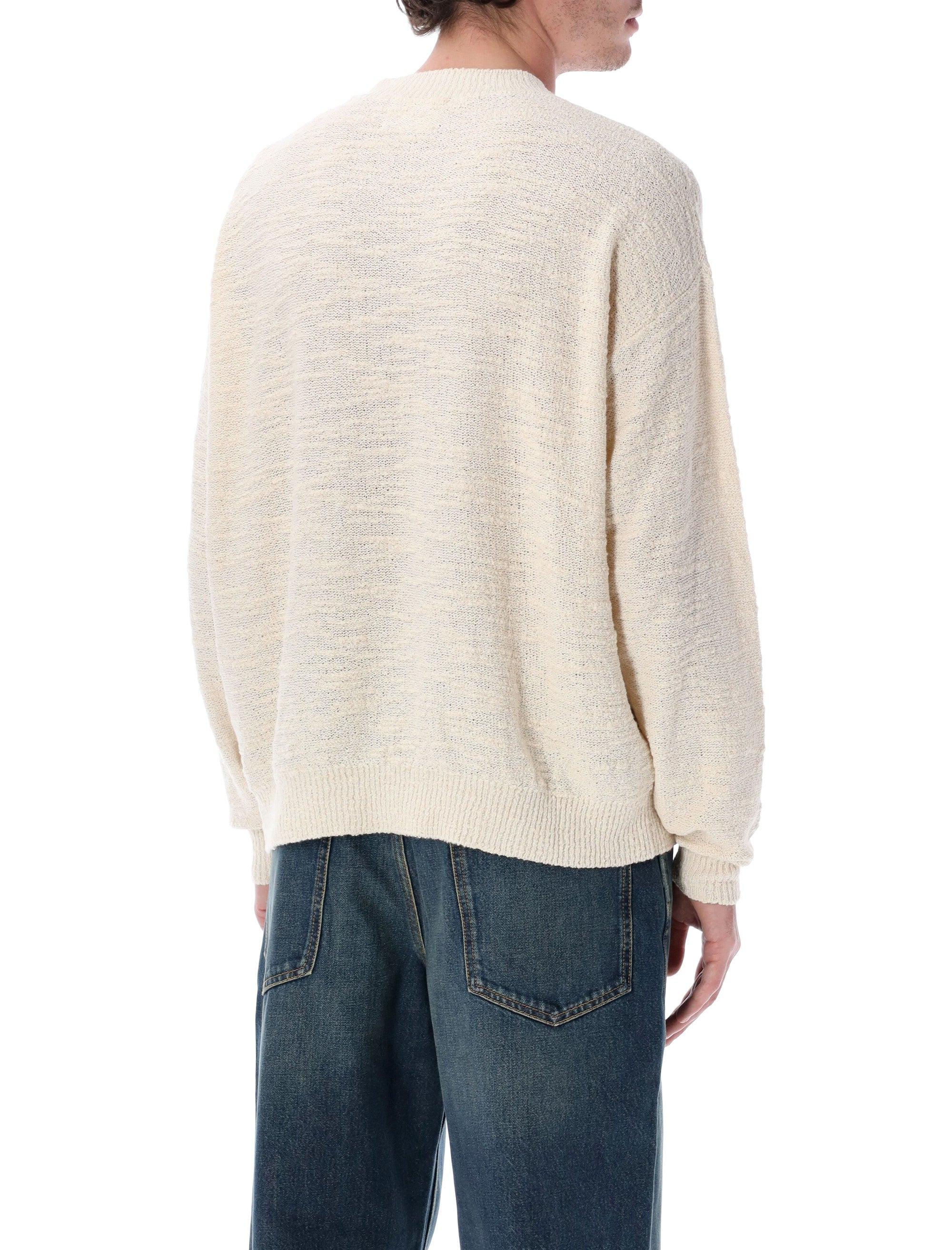 Marant Achille textured knit sweater Ecru Cotton