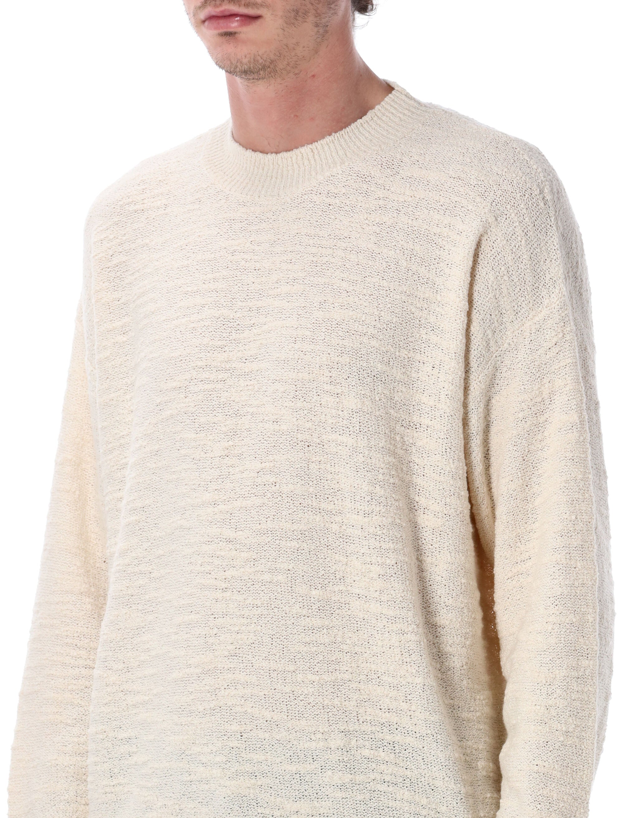 Marant Achille textured knit sweater Ecru Cotton